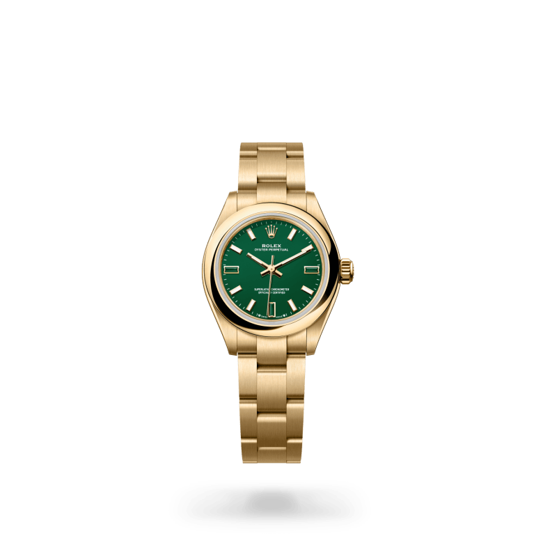 rolex oyster perpetual in 18 ct yellow gold, m276208-0002 - ben bridge