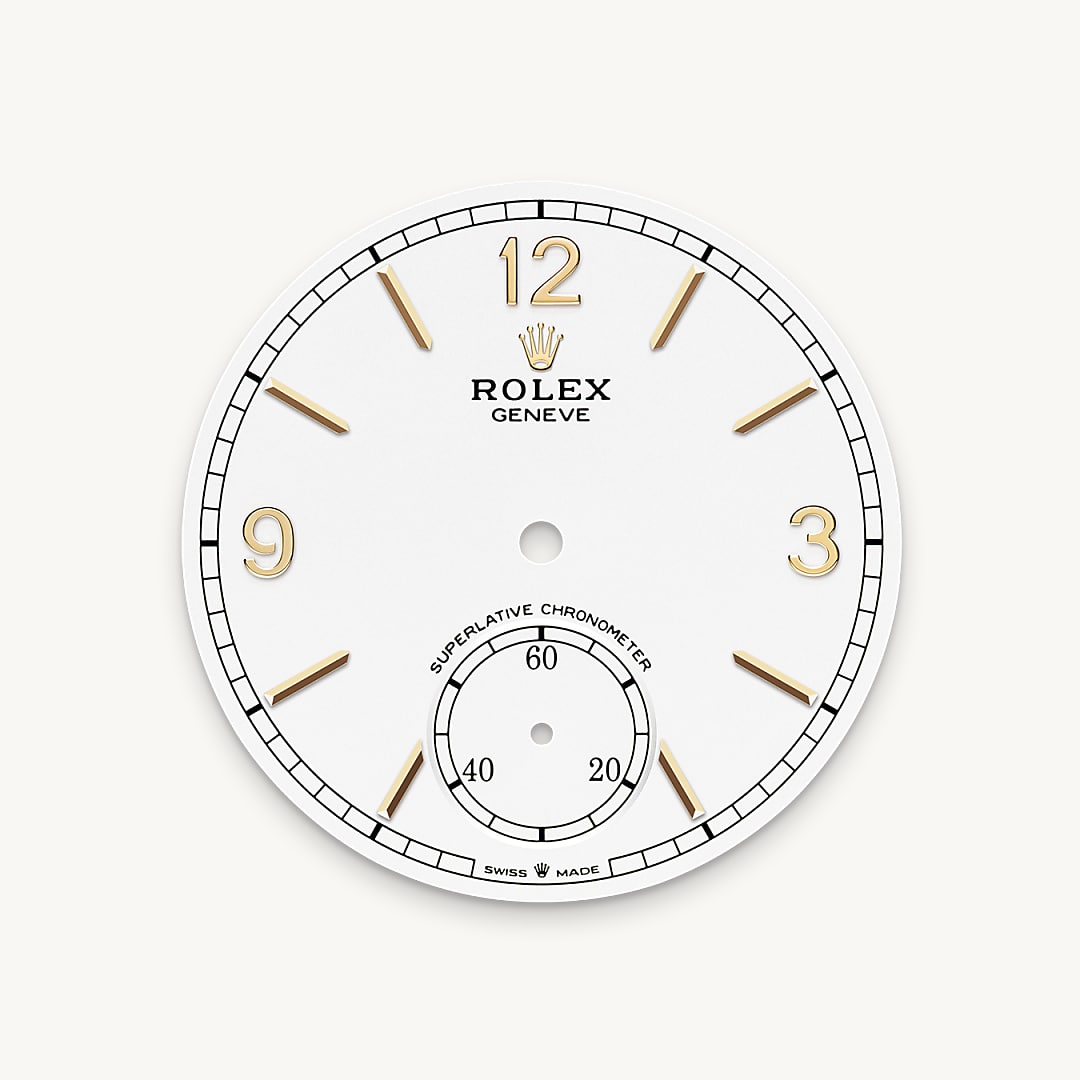 rolex 1908 in 18 ct yellow gold, m52508-0008 - intense white dial - ben bridge