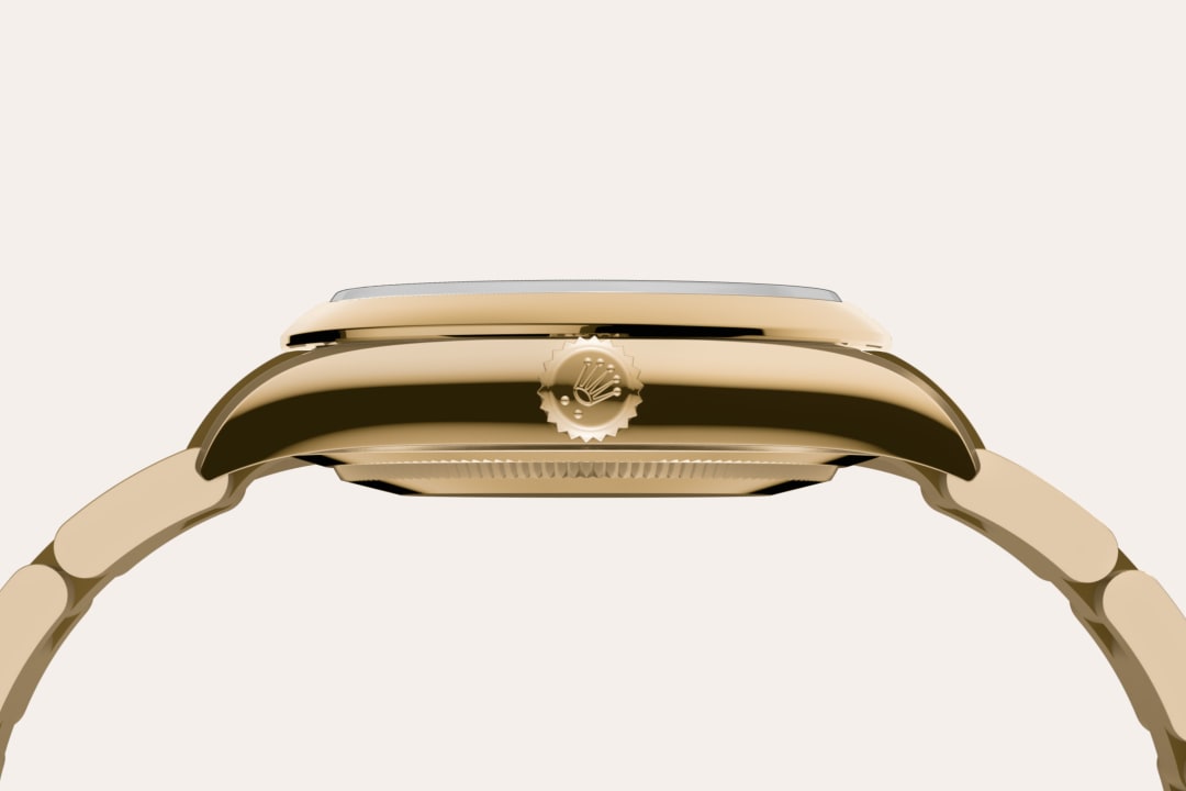 rolex oyster perpetual in 18 ct yellow gold, m124208-0001 - 18 ct yellow gold - ben bridge