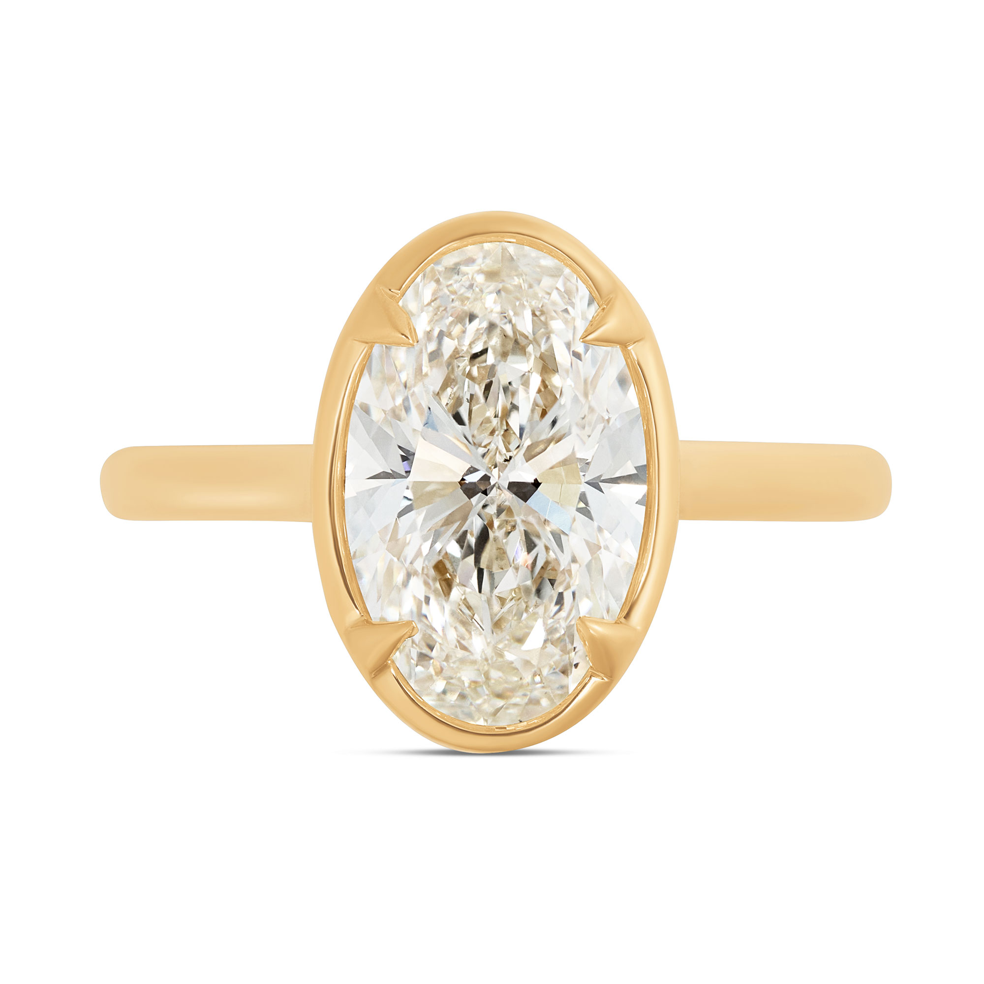 Bella Ponte Oval Solitaire Diamond Engagement Ring, 18K Yellow Gold