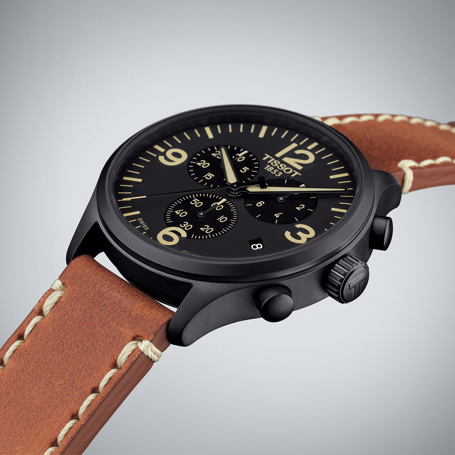 TISSOT Chrono XL Black Dial Watch, 45mm
