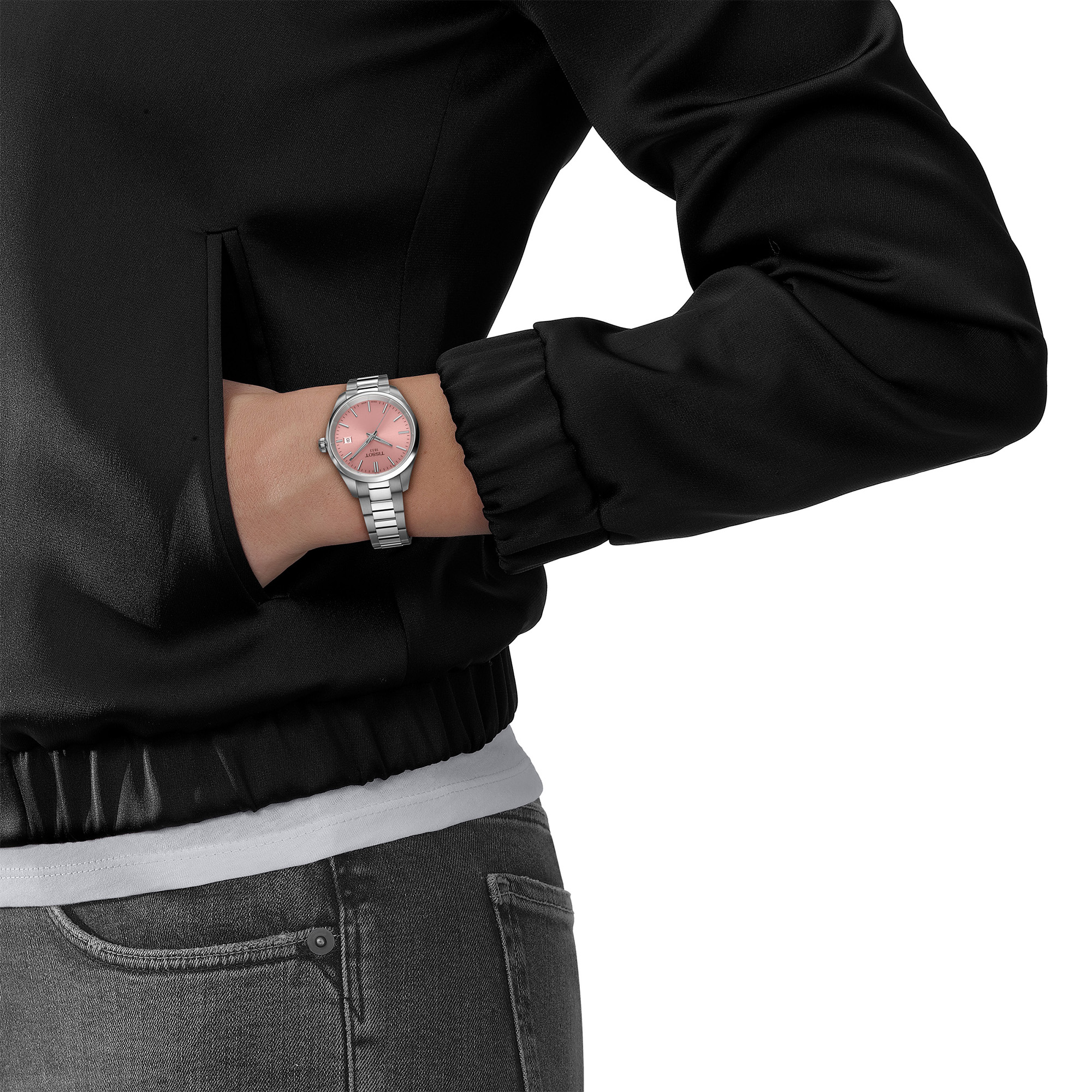 TISSOT PR 100 Pink Dial Watch, 34mm