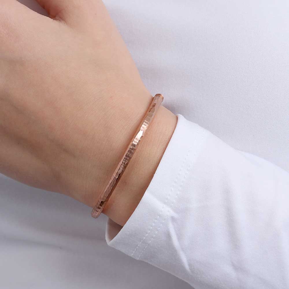 Rose Gold Toscano Roman Hammered Bangle 14K