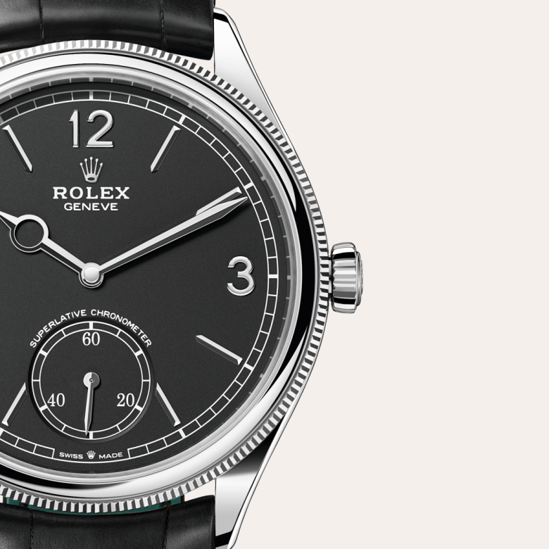 rolex 1908 in 18 ct white gold, m52509-0002 - watch dial - ben bridge
