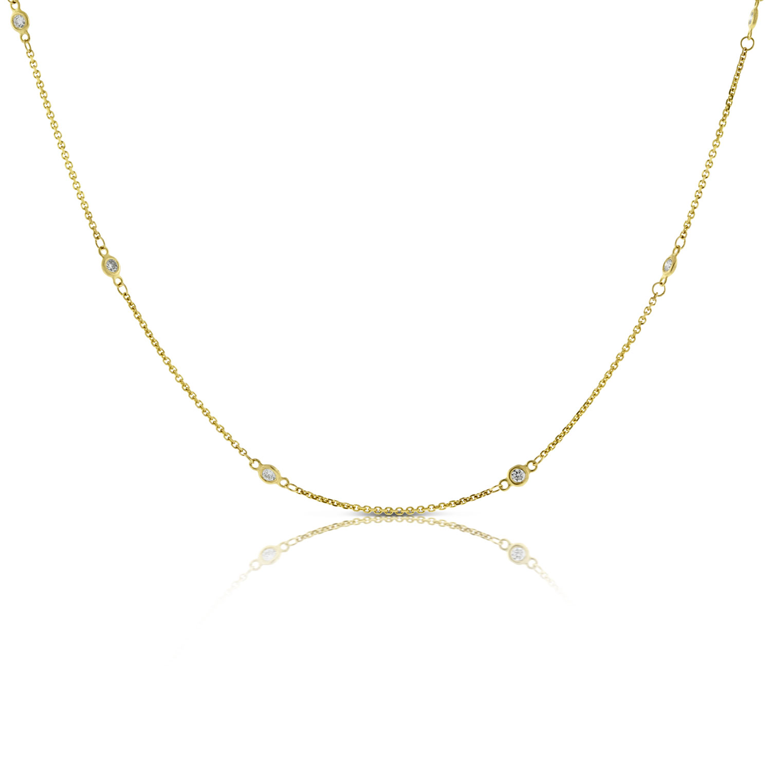 Diamond Station Necklace 14K, 1/3 ctw 