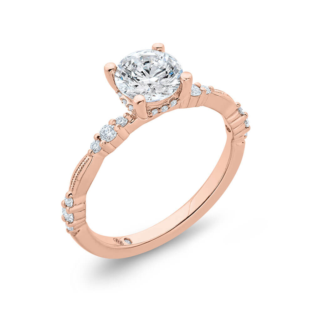 Bella Ponte Rose Gold Diamond Engagement Ring Setting 14K - BX0097E-44P ...