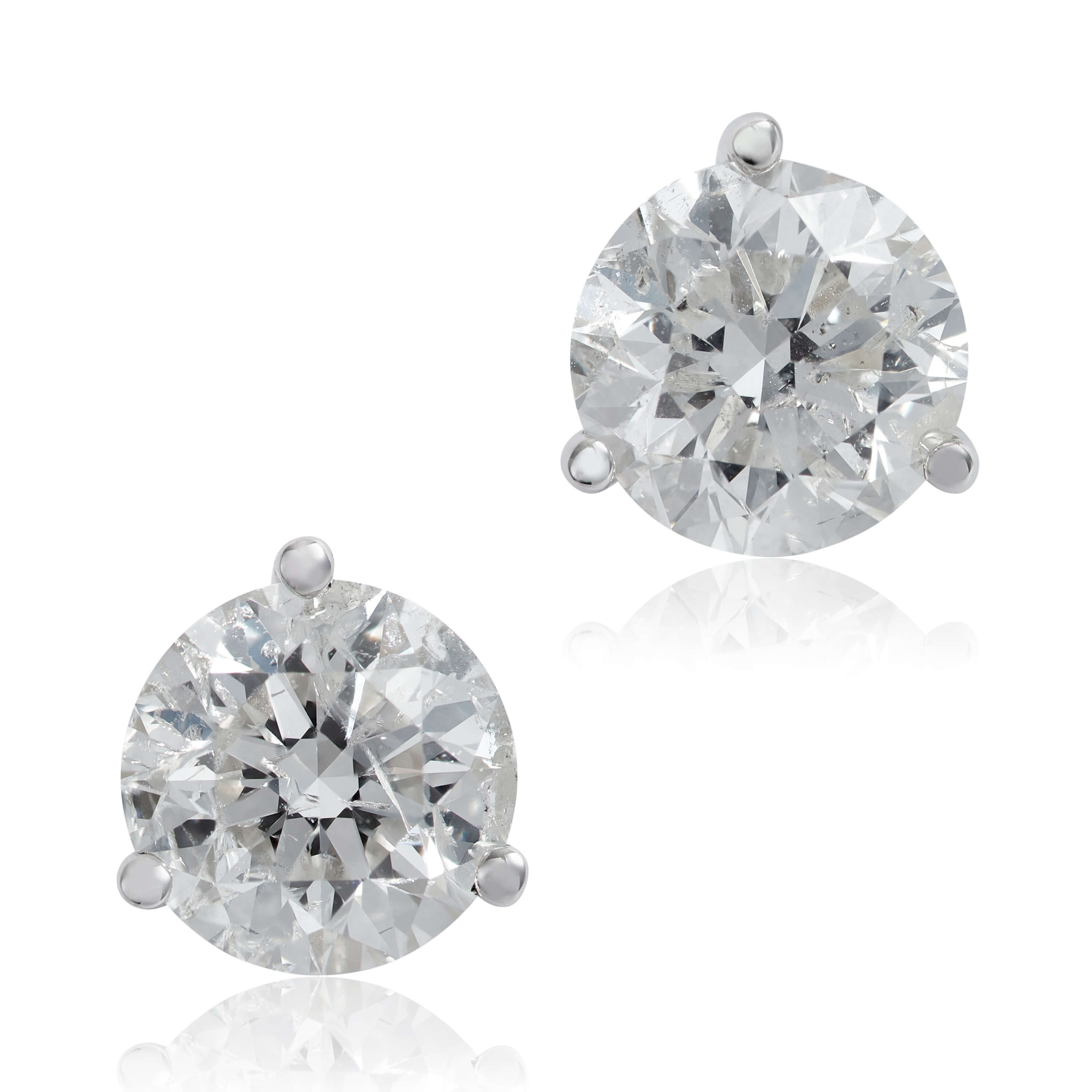 Diamond Solitaire Earrings 14K, 3 ctw. Ben Bridge Jeweler
