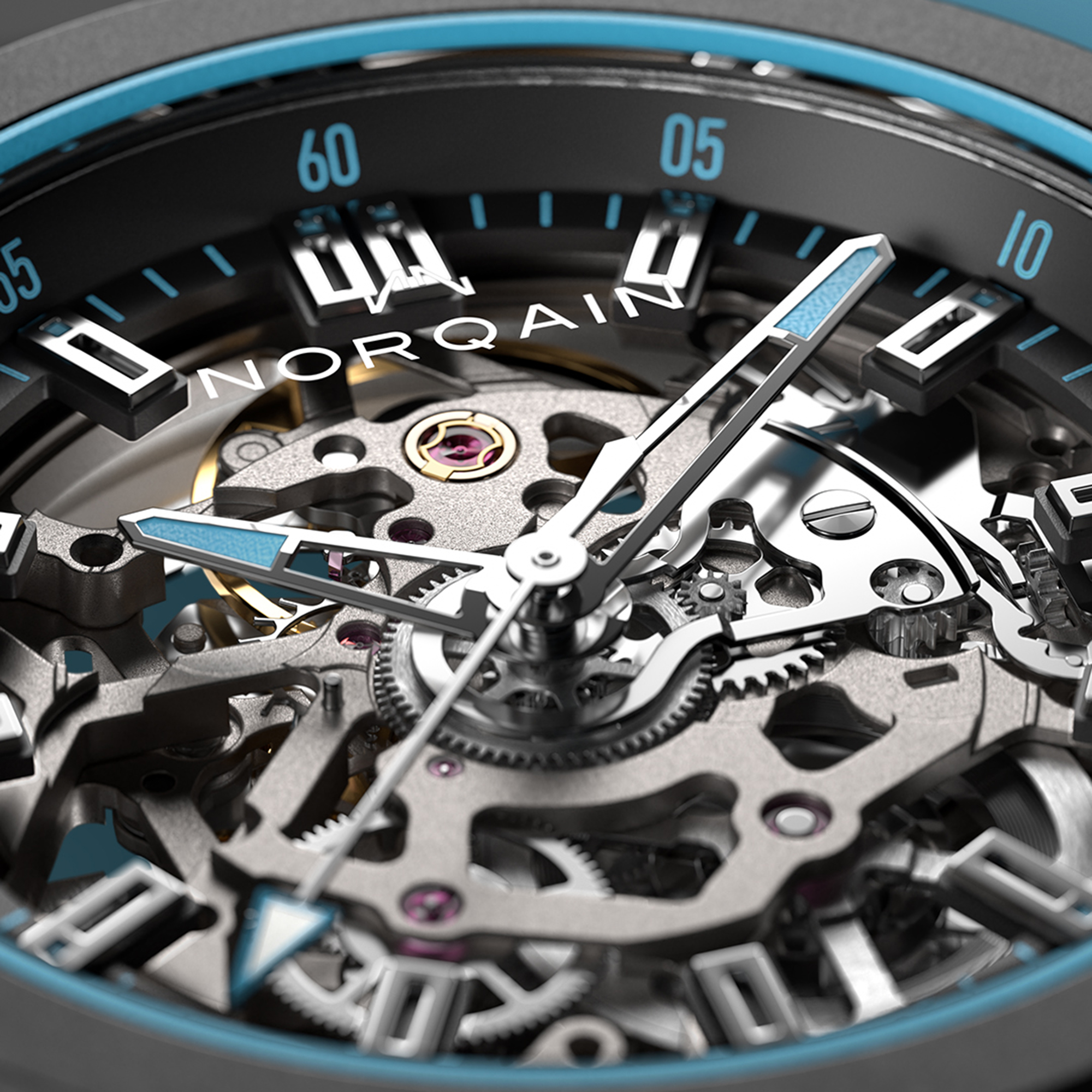 NORQAIN Independence Wild ONE Skeleton Dial Watch, 39mm