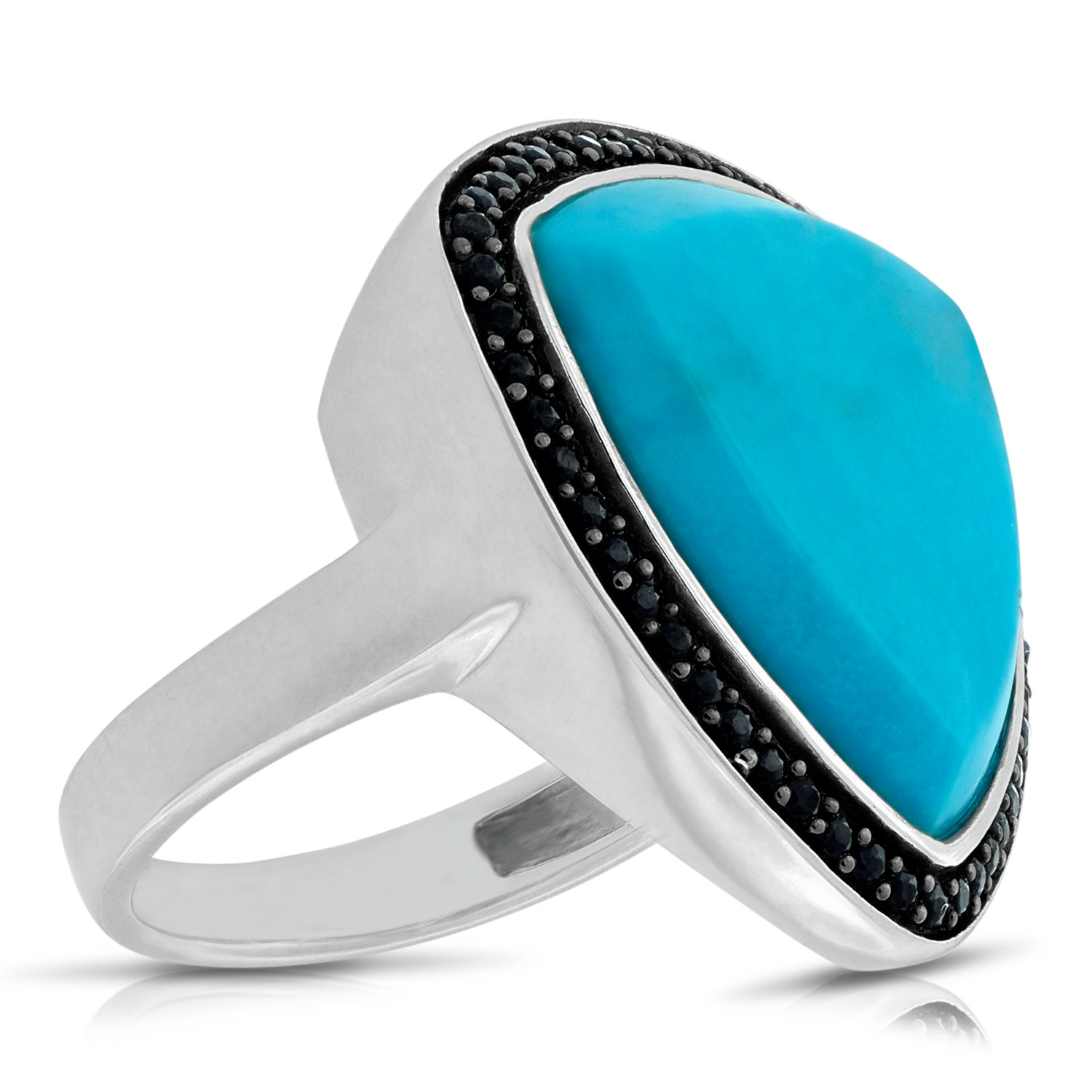Lisa Bridge Chalcedony & Black Sapphire Ring