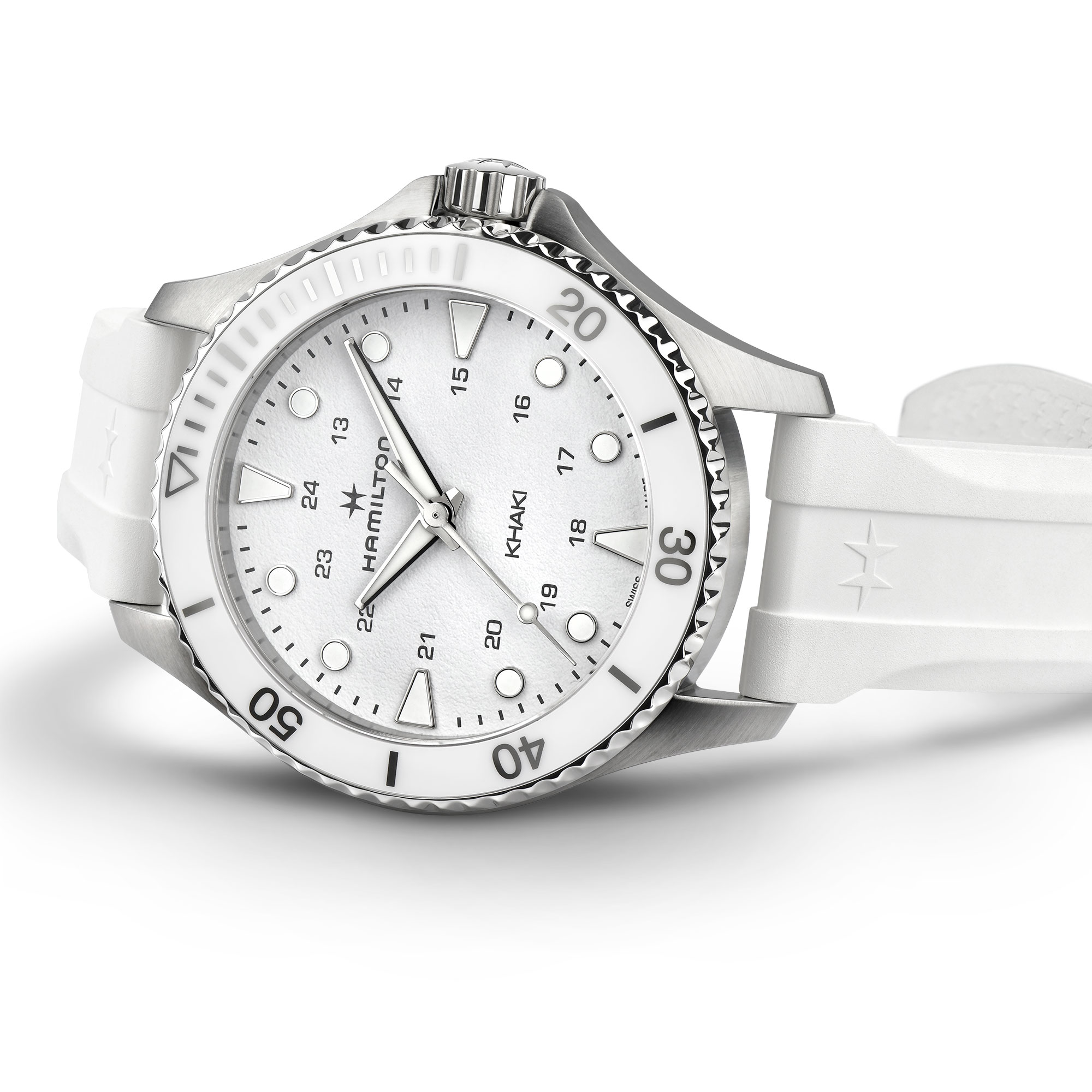 Hamilton Khaki Navy Scuba Quartz White Dial Watch, 37mm