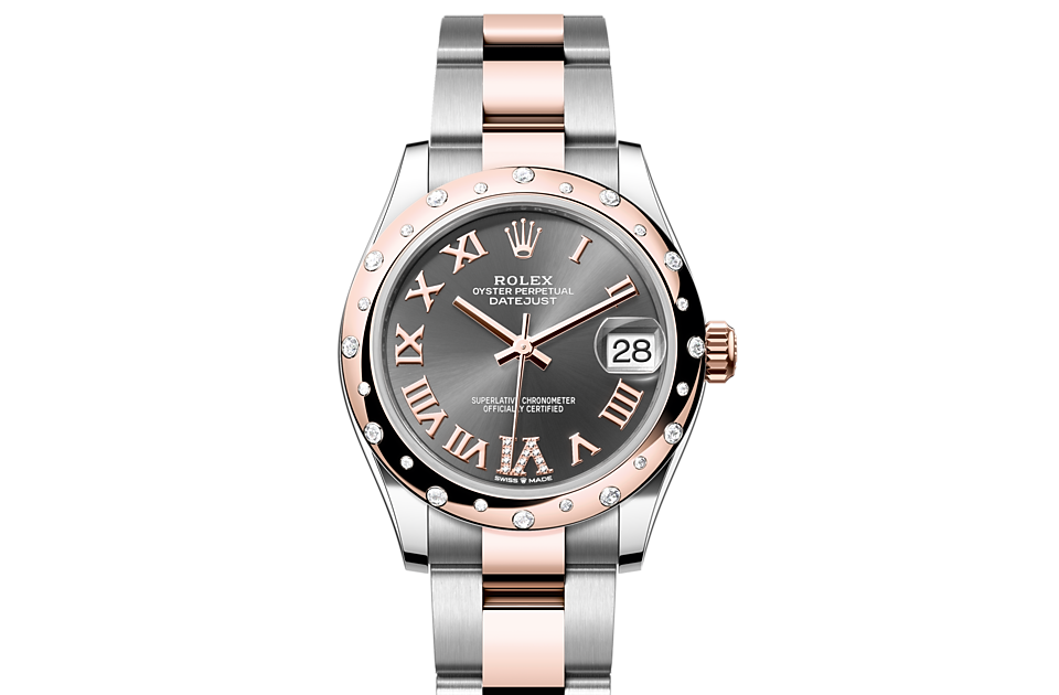 Rolex Datejust 31 Datejust Oyster, 31 mm, Oystersteel, Everose gold and diamonds - M278341RBR-0029 at Ben Bridge