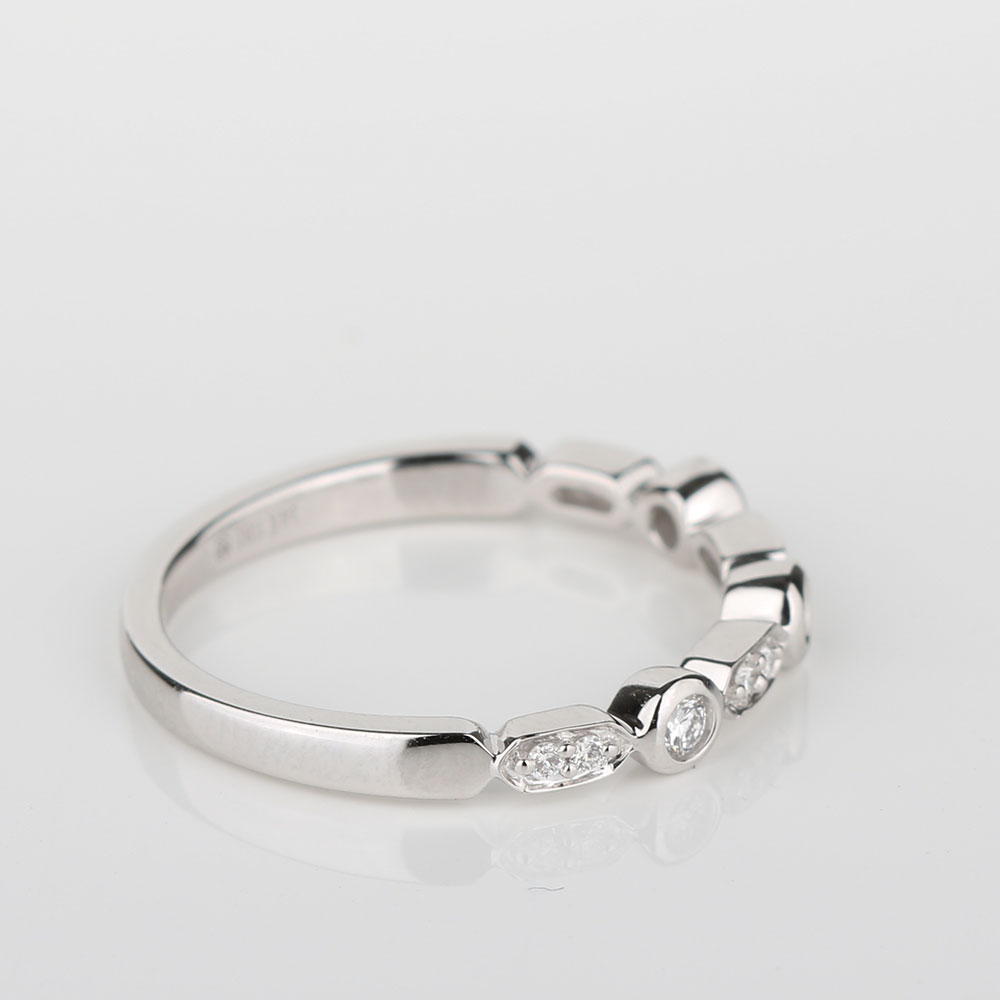 Stackable Geometric Diamond Band, 1/10 cttw
