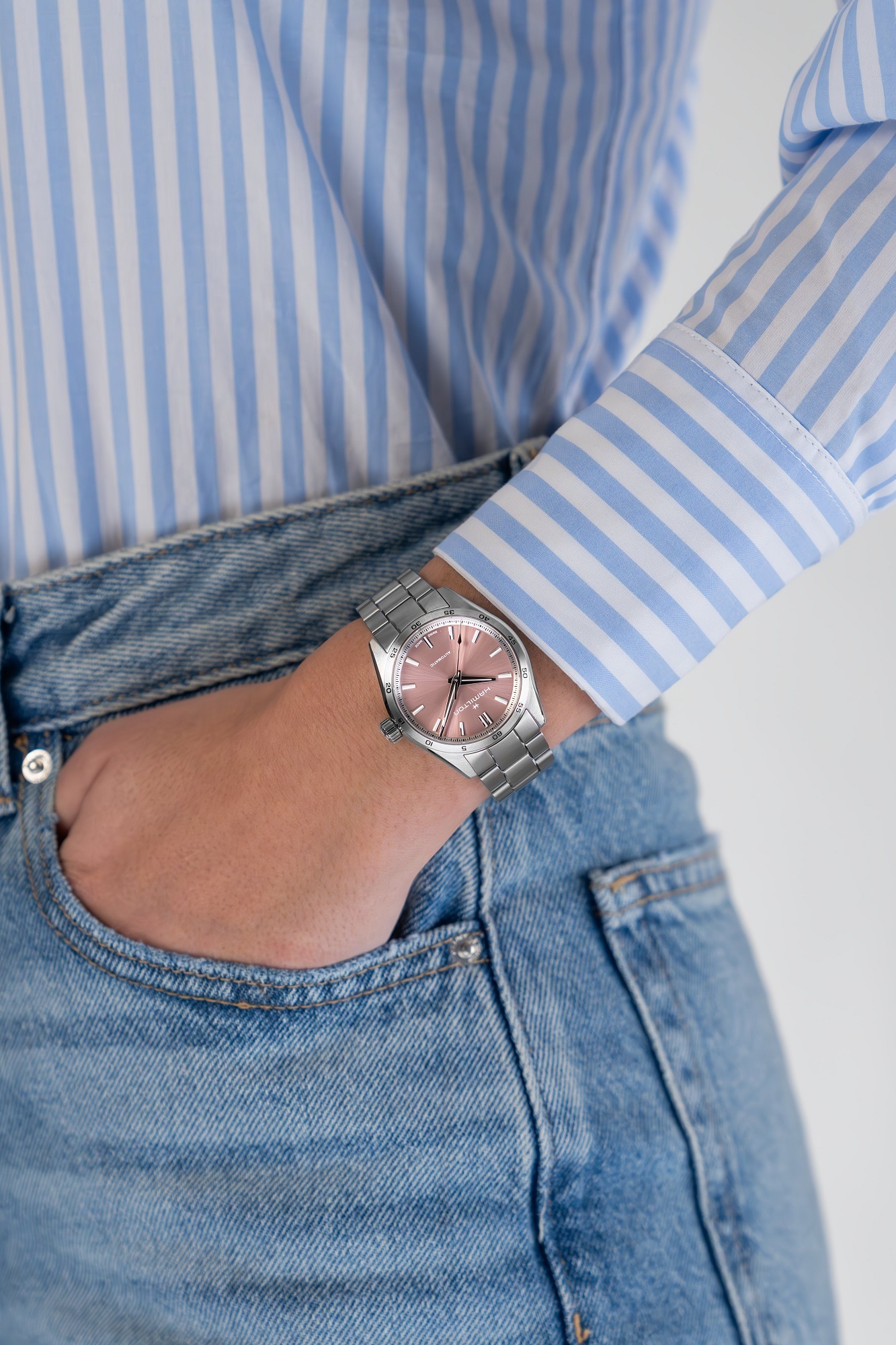 Hamilton Jazzmaster Performer Auto Watch Pink Dial, 34mm