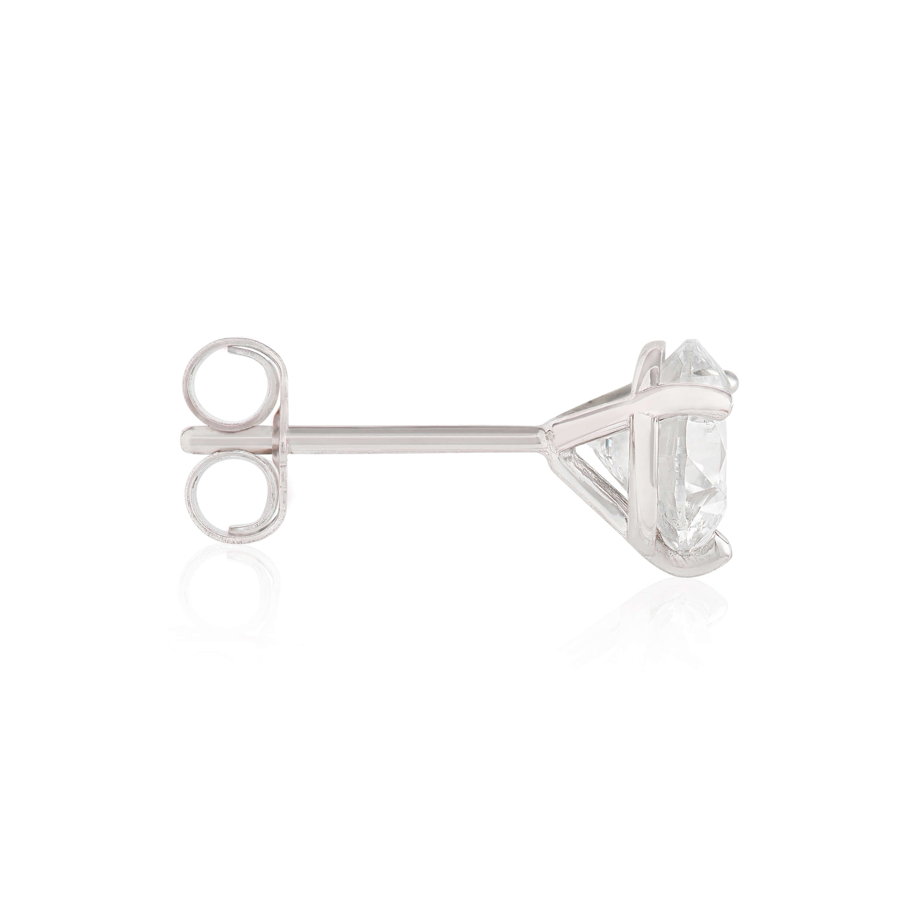 Ikuma Classic Round Diamond Studs, 1 3/8 Carat Total Weight,14K White Gold