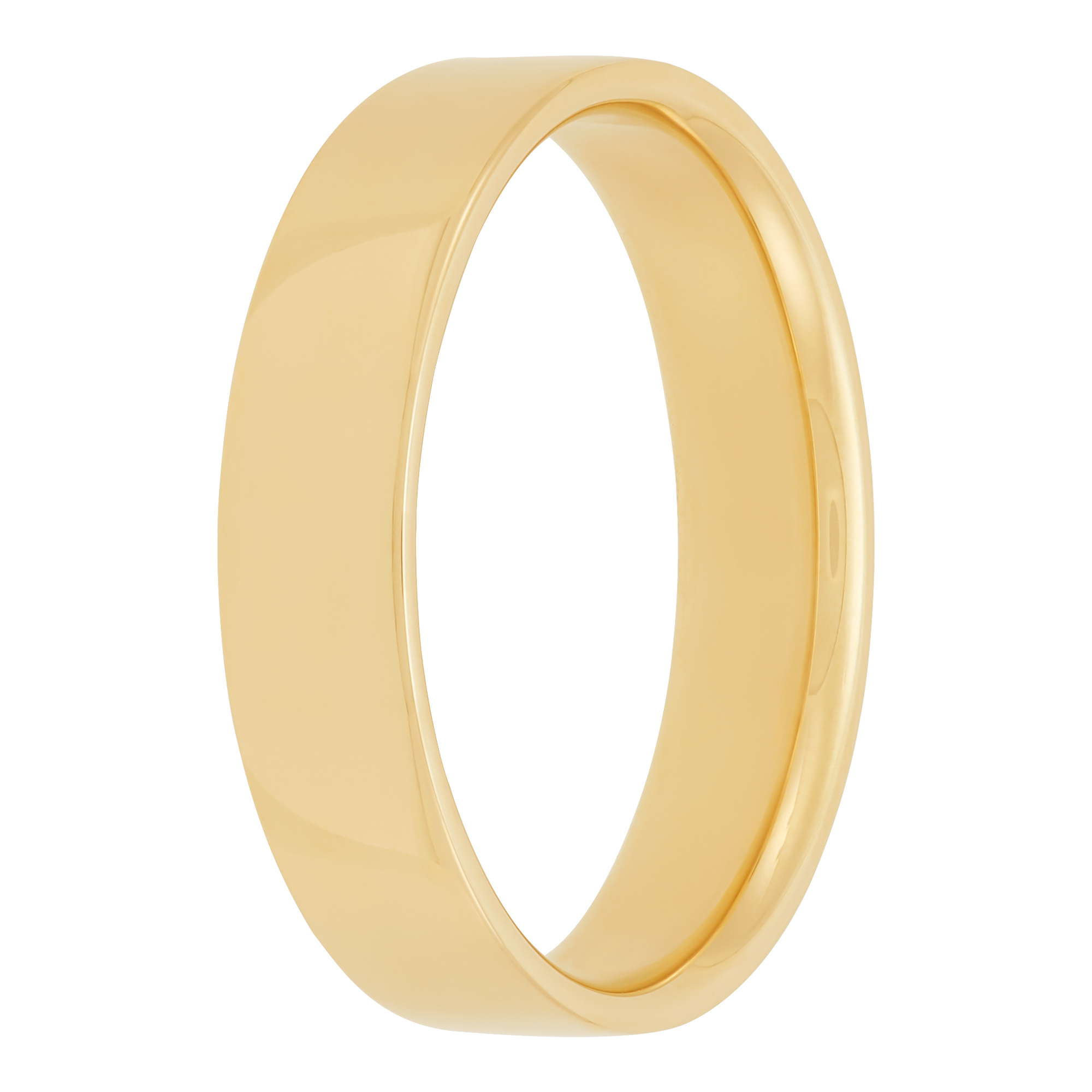 Yellow Gold Polished Pipe Comfort Fit 5mm Band 14K