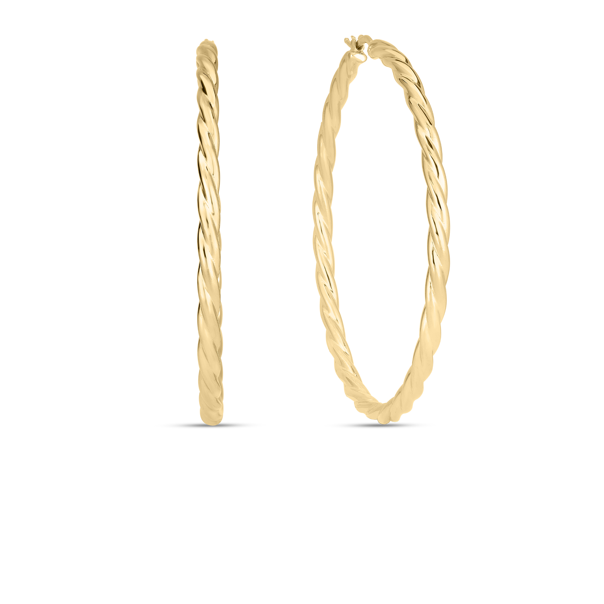 Roberto Coin 18k Yellow Designer Gold Large Twisted Hoop Earrings Roberto Coin 18k Yellow Designer Gold Large Twisted Hoop Earrings