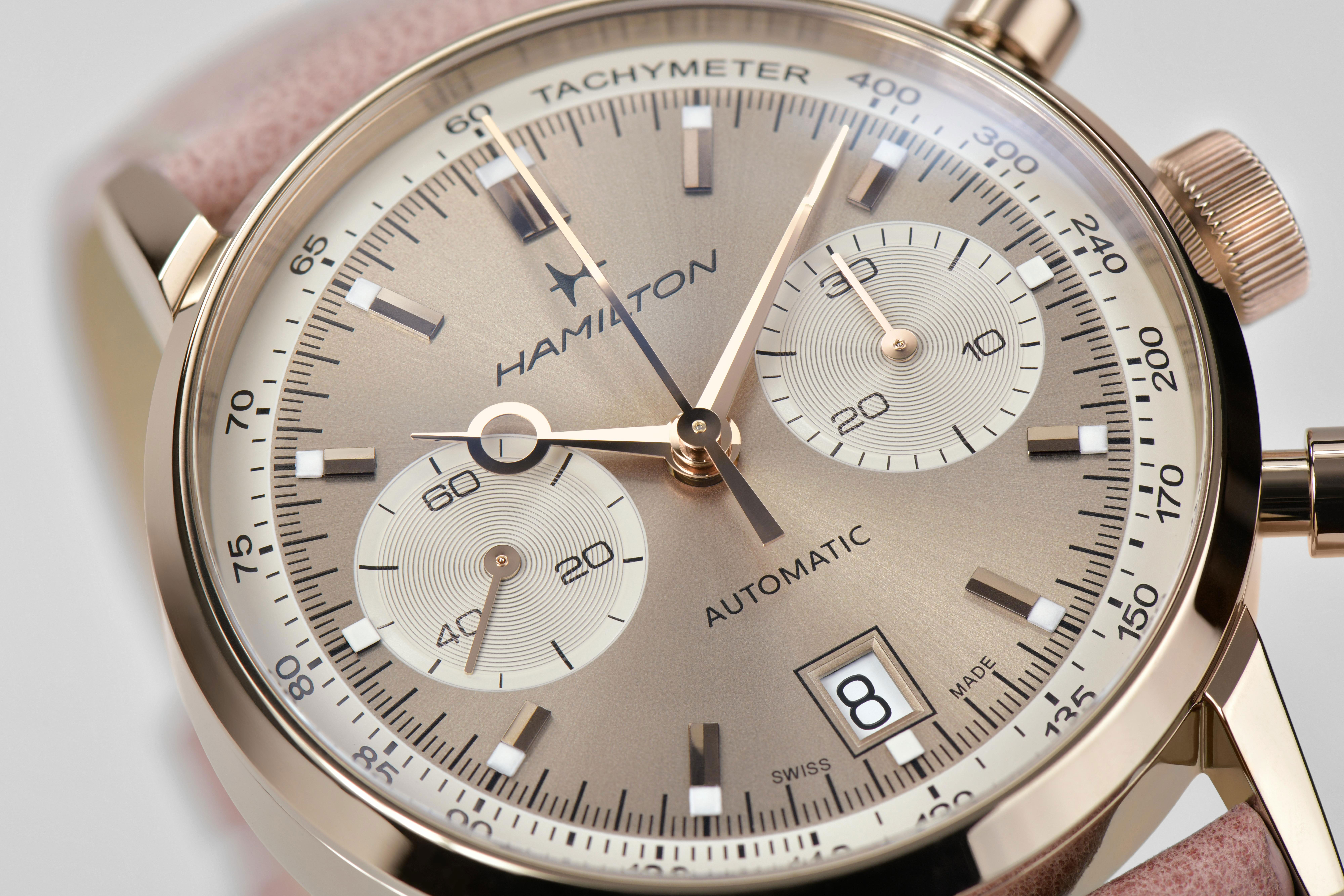 Hamilton American Classic Intra-Matic Auto Chrono Beige Dial Watch, 40mm