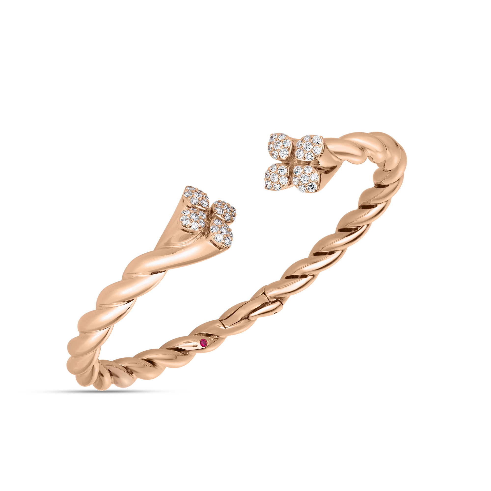 Roberto Coin 18K Rose Gold Love in Verona Diamond Twist Bangle