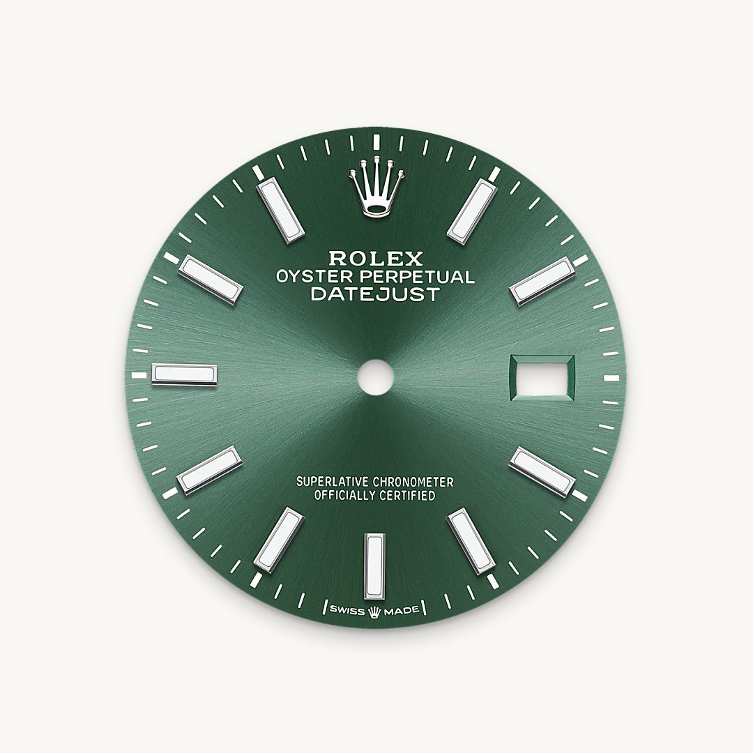rolex datejust in white rolesor - combination of oystersteel and white gold, m126234-0051 - mint green dial - ben bridge