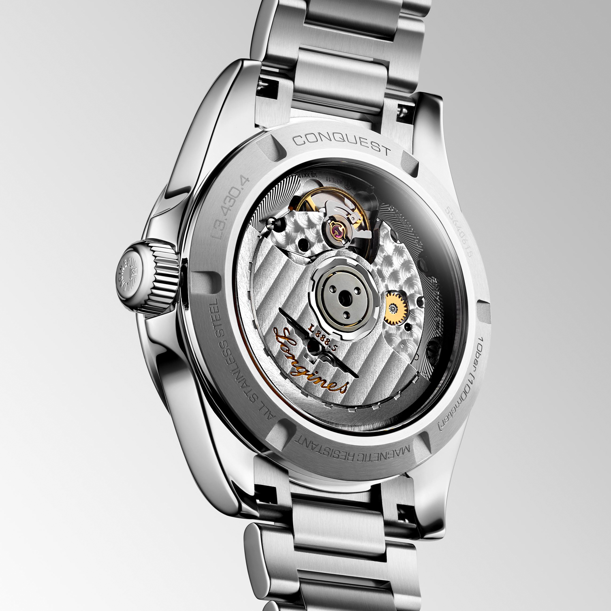 Longines Conquest Automatic Diamond White Mother of Pearl Dial Watch, 34mm