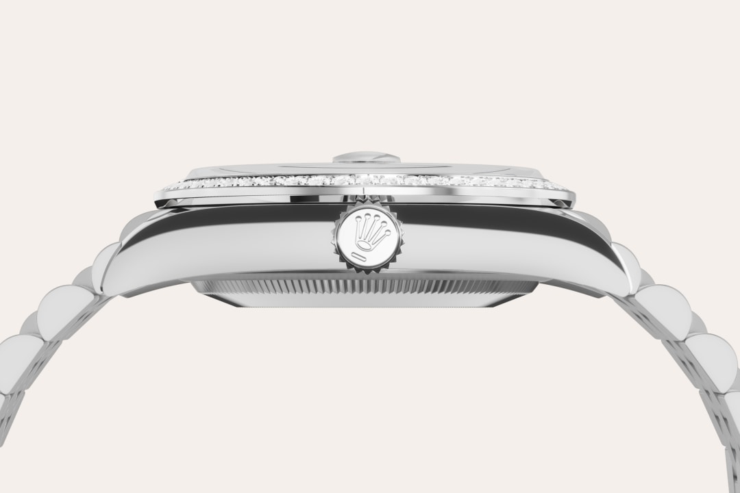 rolex datejust in white rolesor - combination of oystersteel and white gold, m126284rbr-0011 - white rolesor - ben bridge