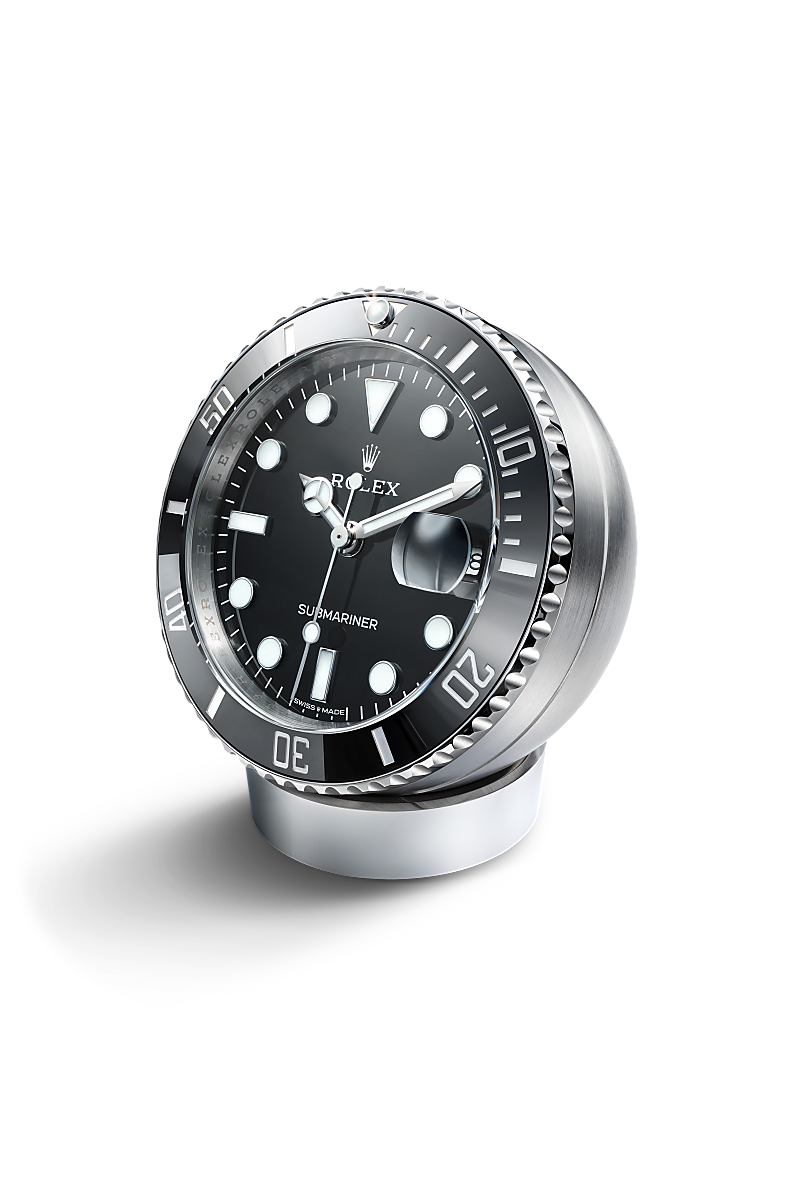 Rolex Submariner Date desk clock, 80 mm, stainless steel, C909010LN-0001