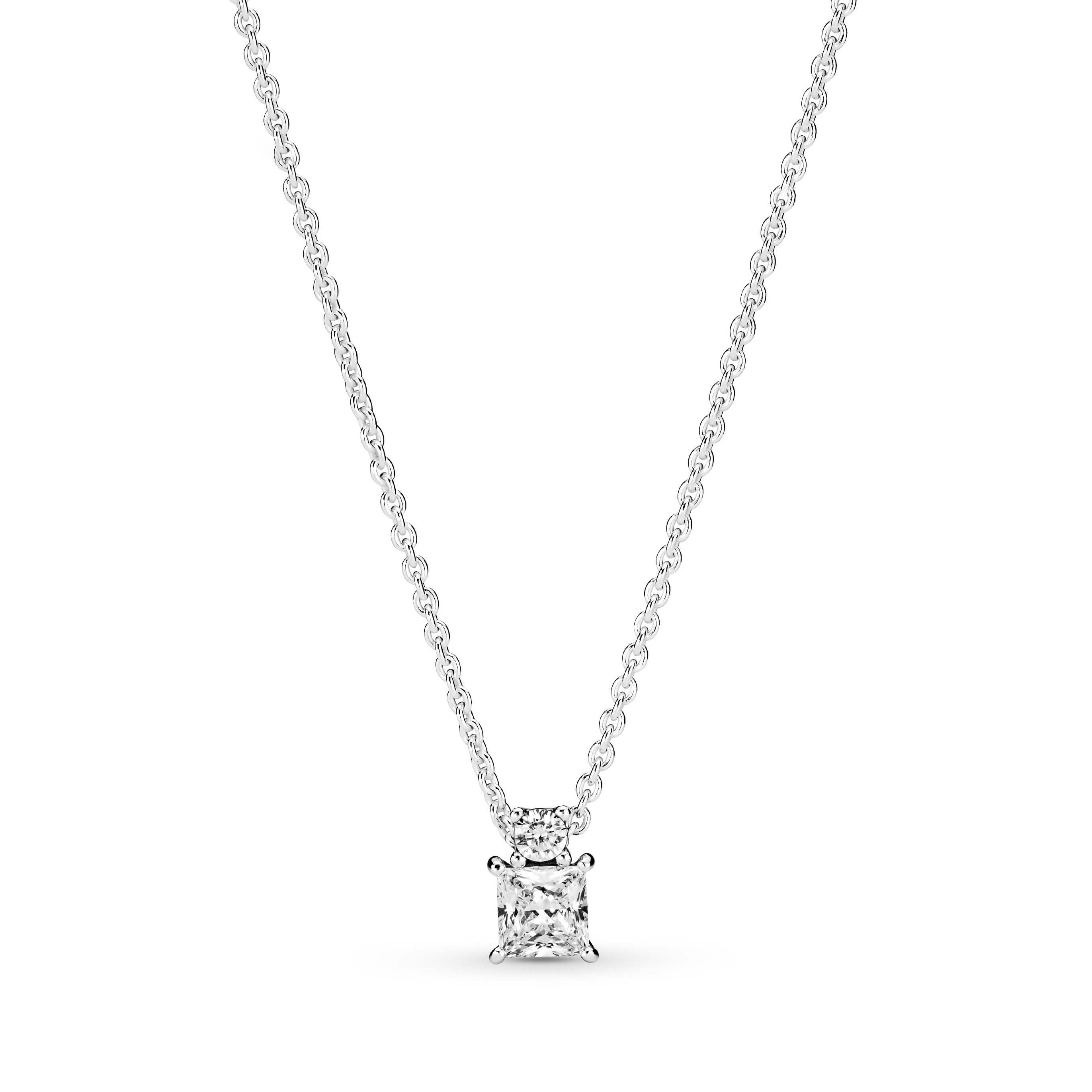 Pandora Jewelry Square Cubic Zirconia Ring in Sterling Silver, Size 4.5 : Pandora Jewelry Sparkling Square Halo Cubic Zirconia