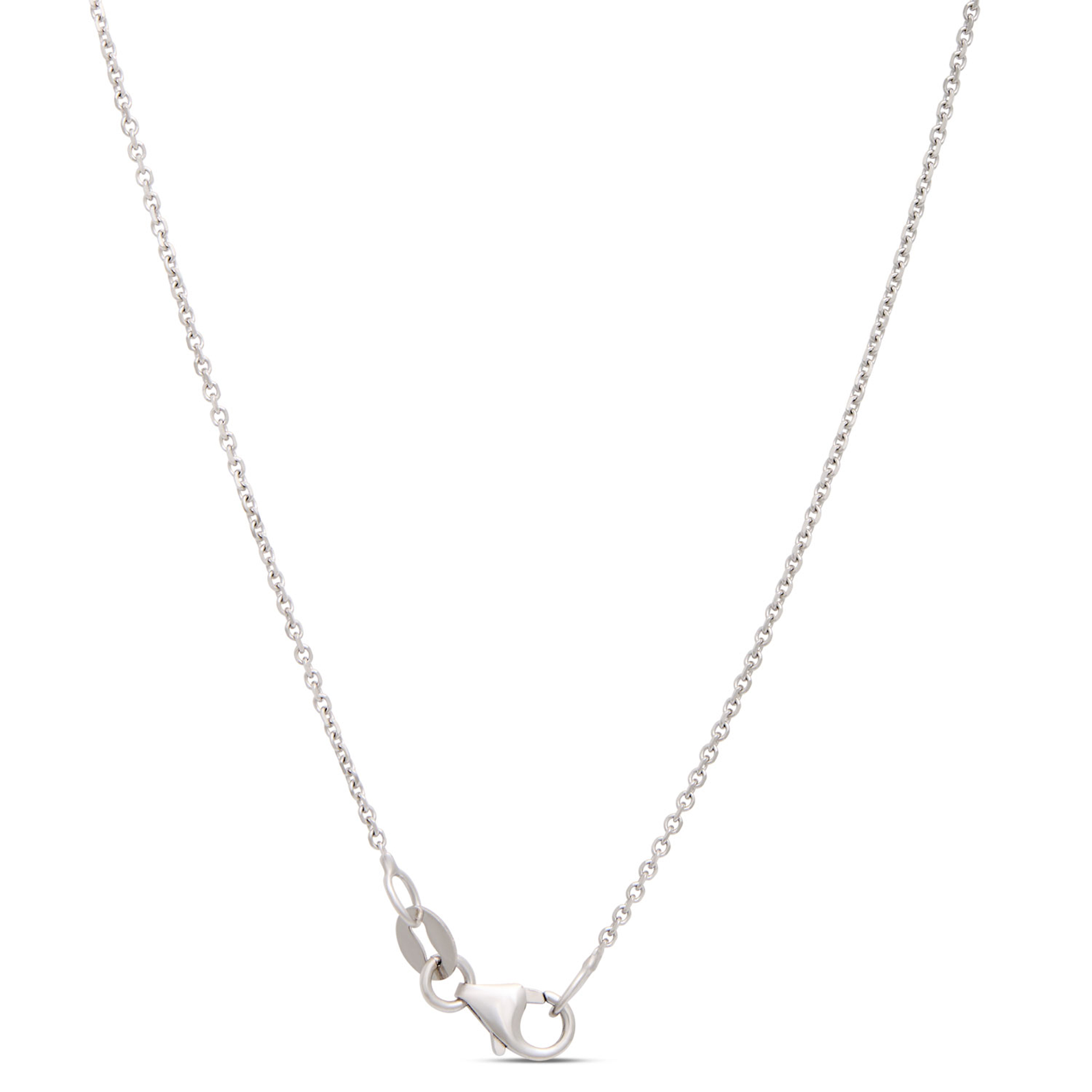 Round Emerald Pendant with Diamond Halo, 14K White Gold