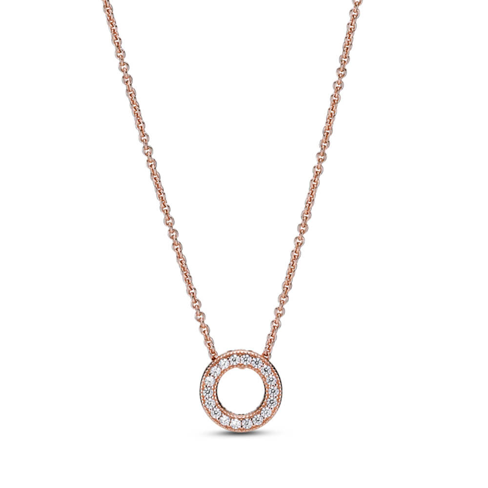 Pandora Rose™ Logo Pavé CZ Circle Collier Necklace