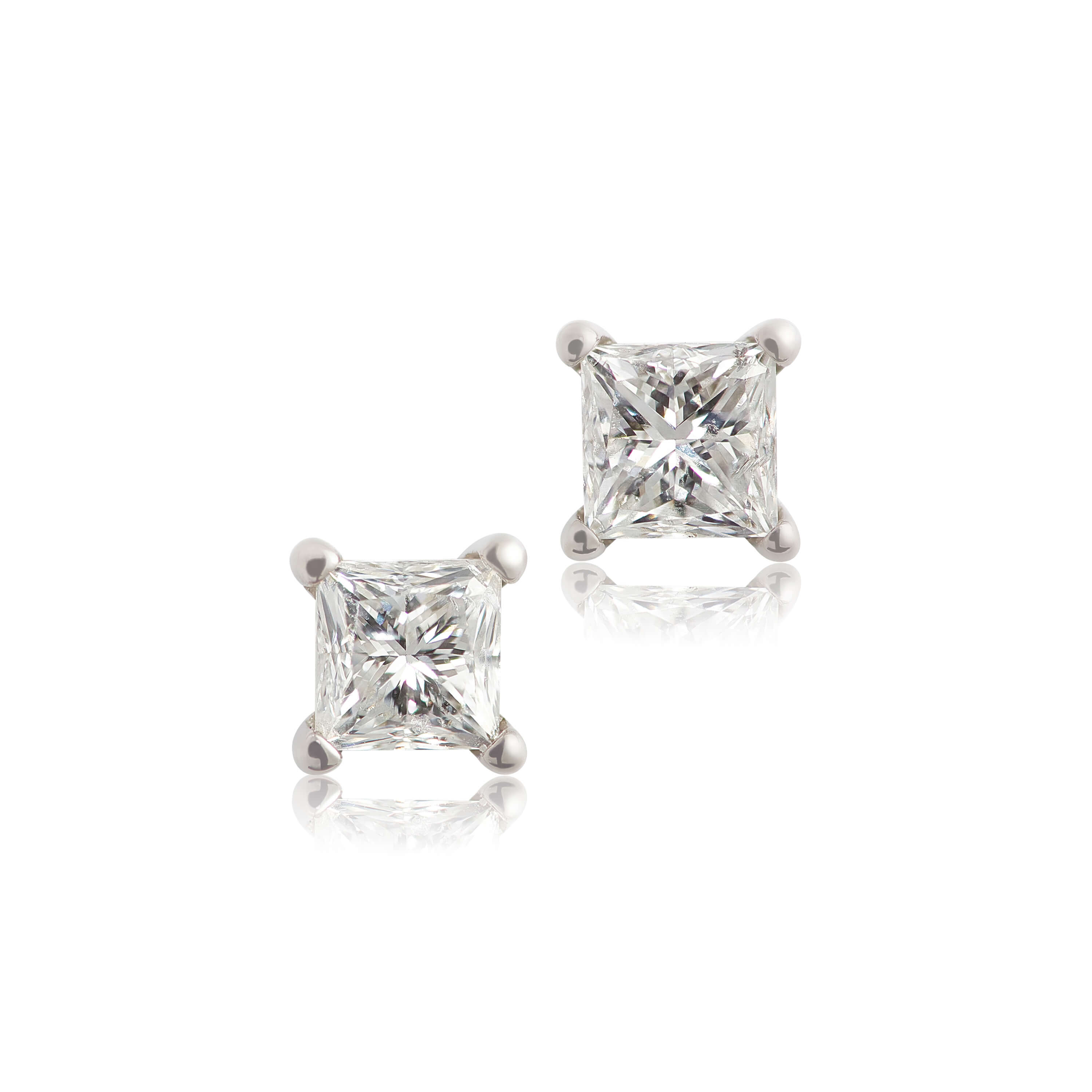 Princess Cut Diamond Earrings 14K, 1/2 ctw. Ben Bridge Jeweler