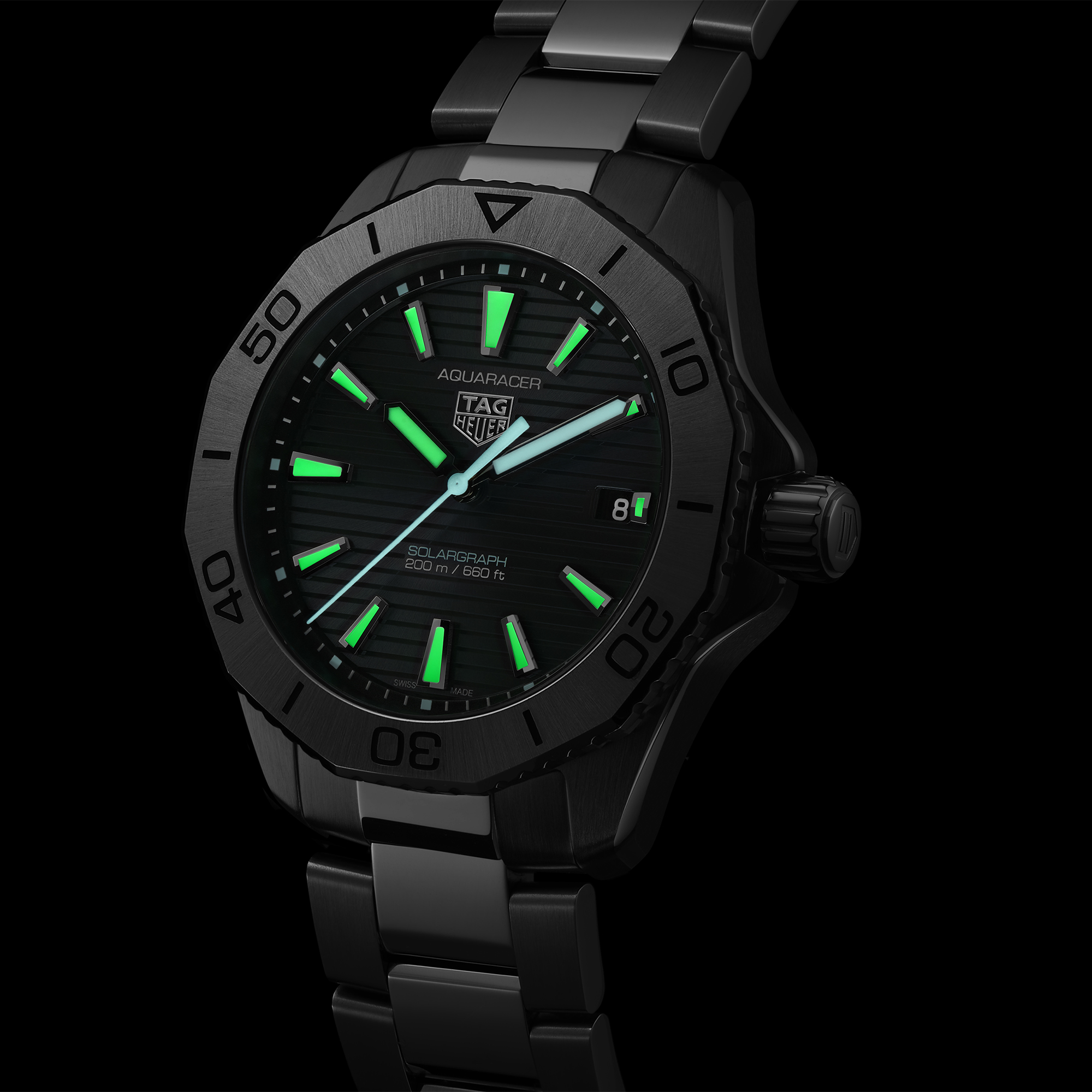 TAG Heuer Aquaracer Professional 200 Solargraph Black Dial, 40mm