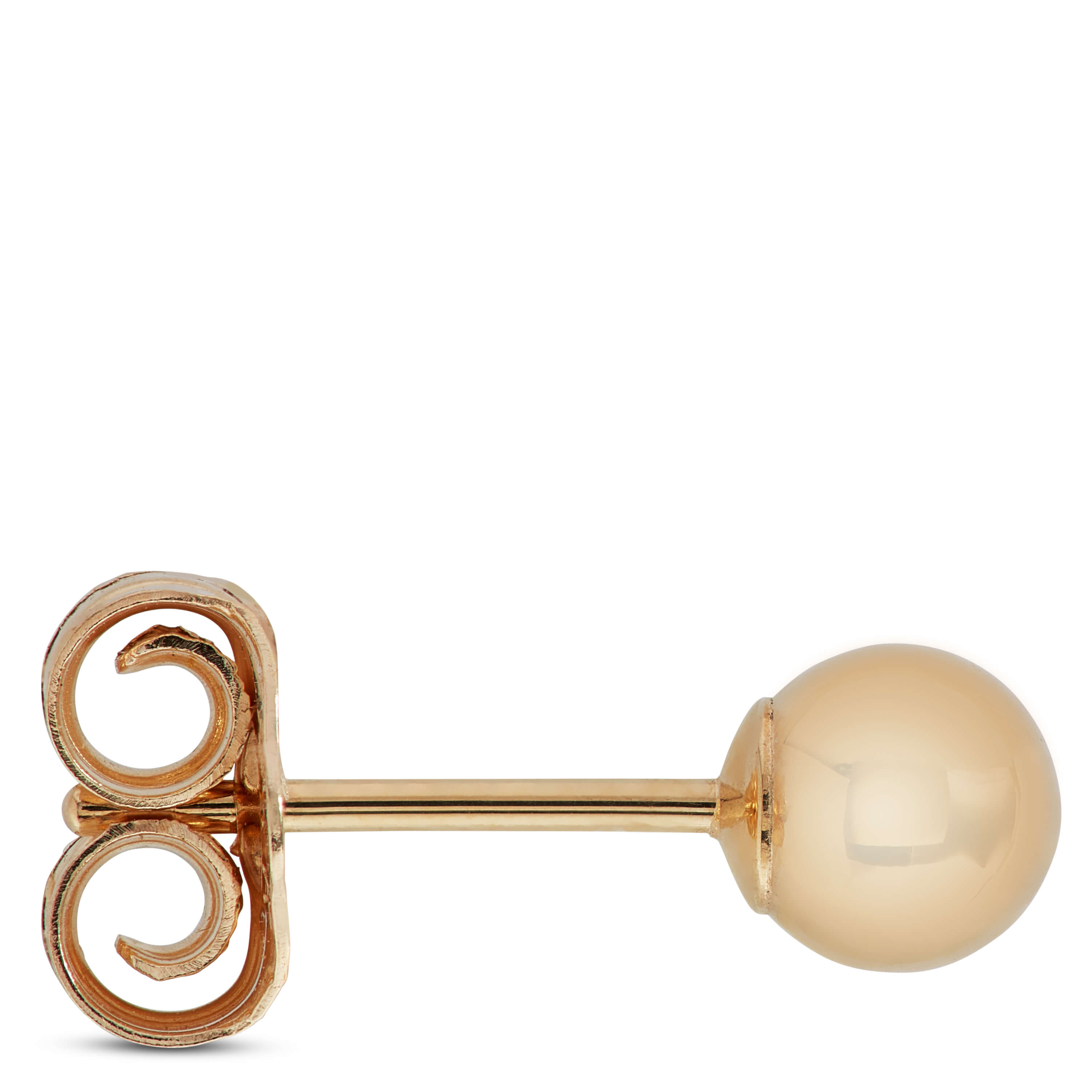 Yellow Gold Ball Earrings 14K, 4mm
