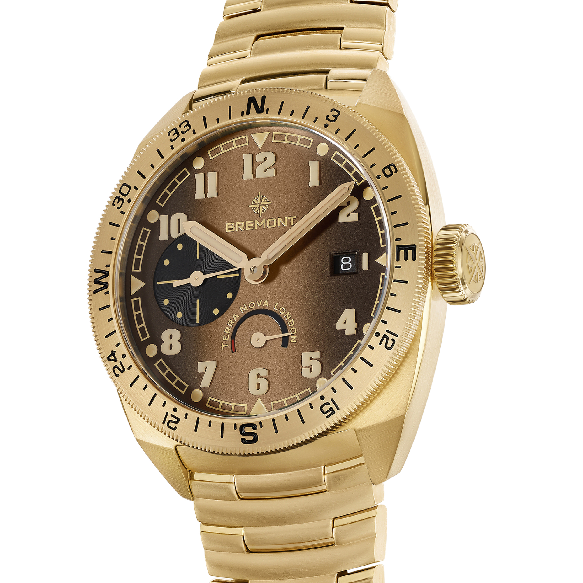 Bremont Terra Nova Power Reserve Bronze Brown Dial Watch, 40.5mm