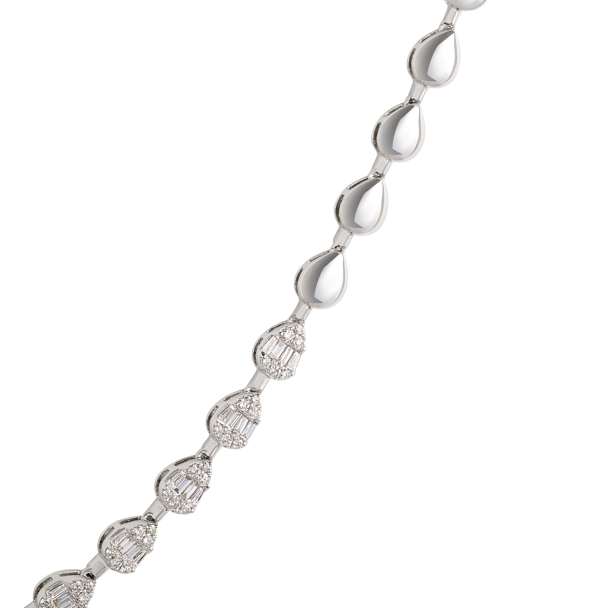 Pear Shaped Diamond Necklace, 2 &frac12; Total Carat Weight, 14K White Gold