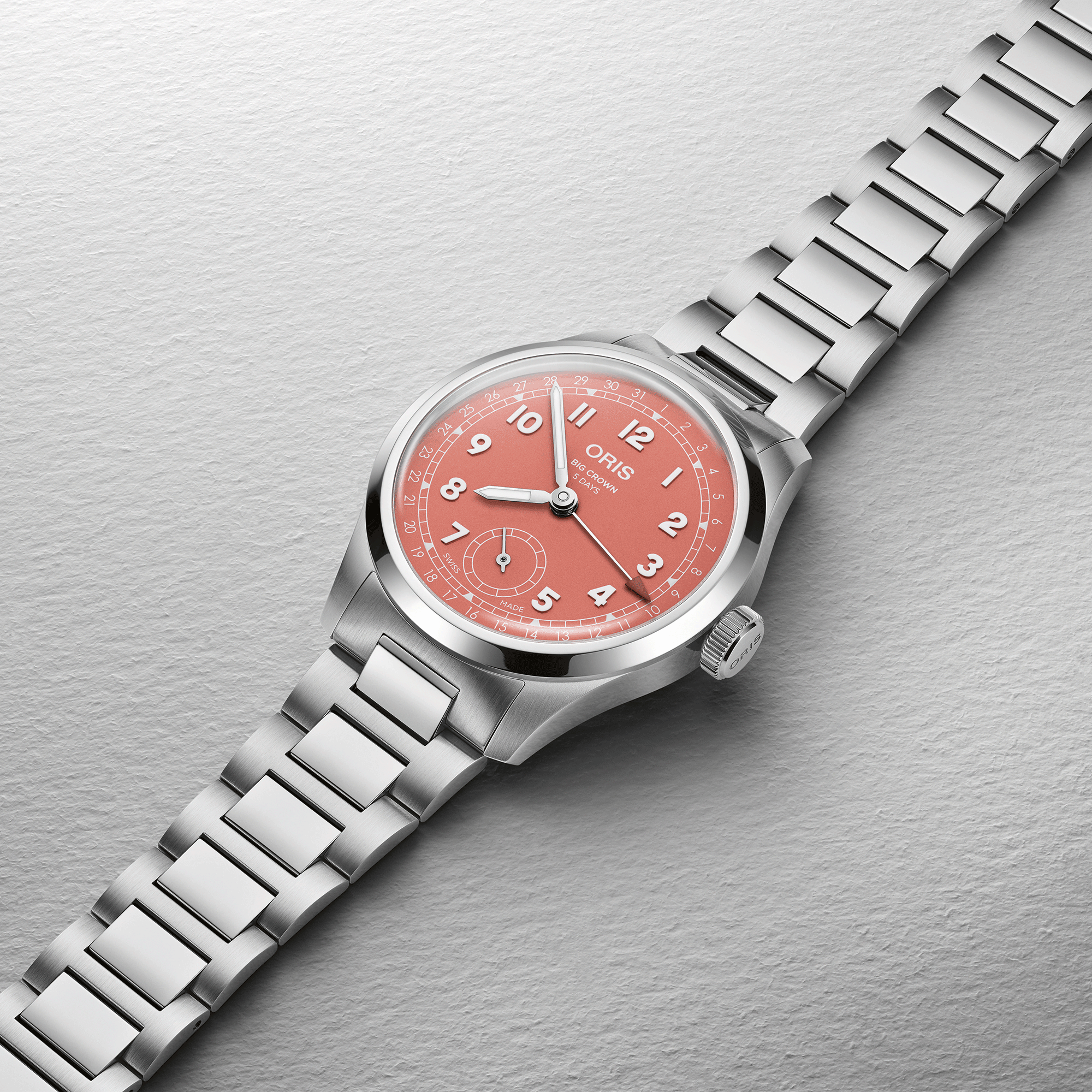 Oris Big Crown Pointer Date Calibre 403 Red Dial Watch, 40mm