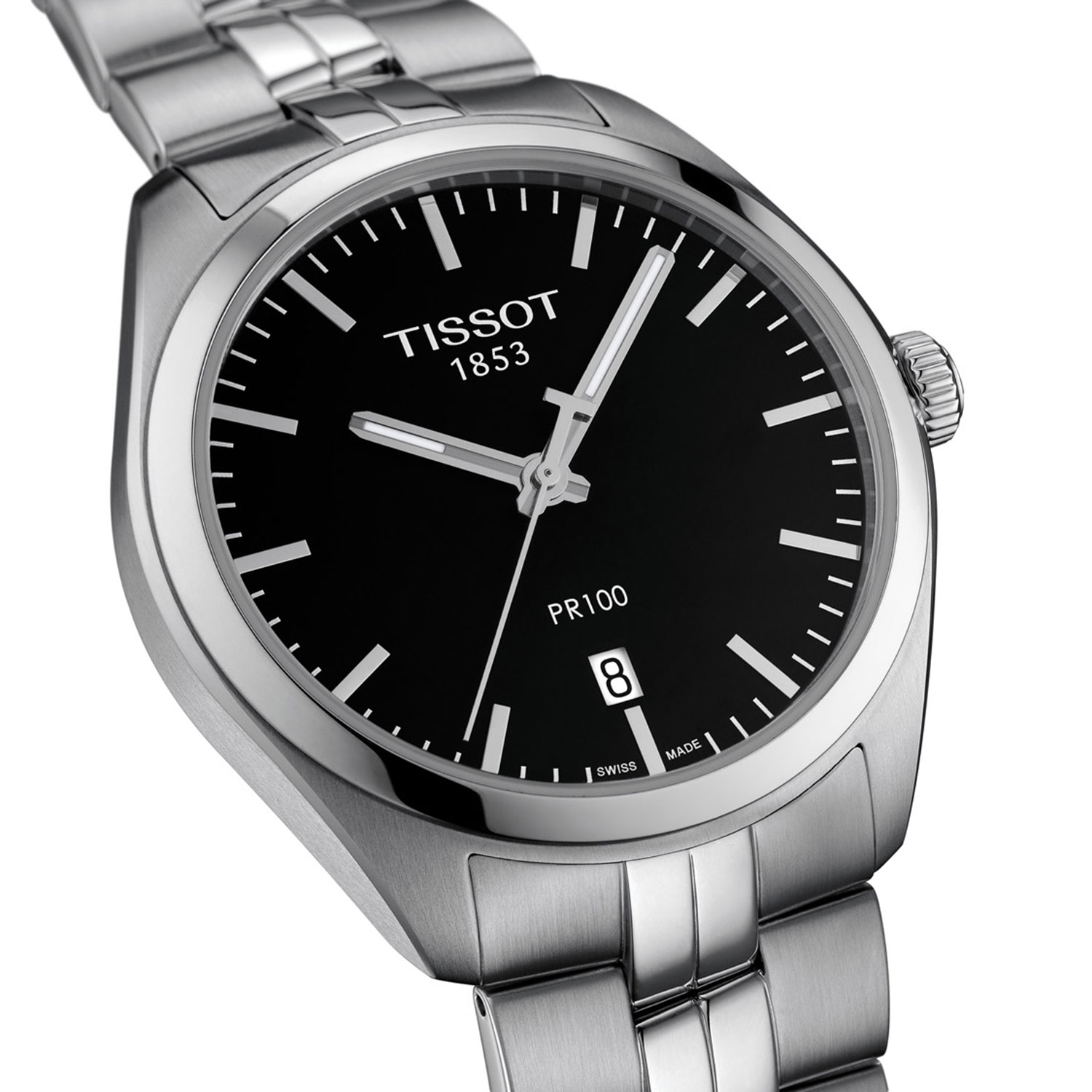 TISSOT PR 100 Black Dial Watch, 39mm