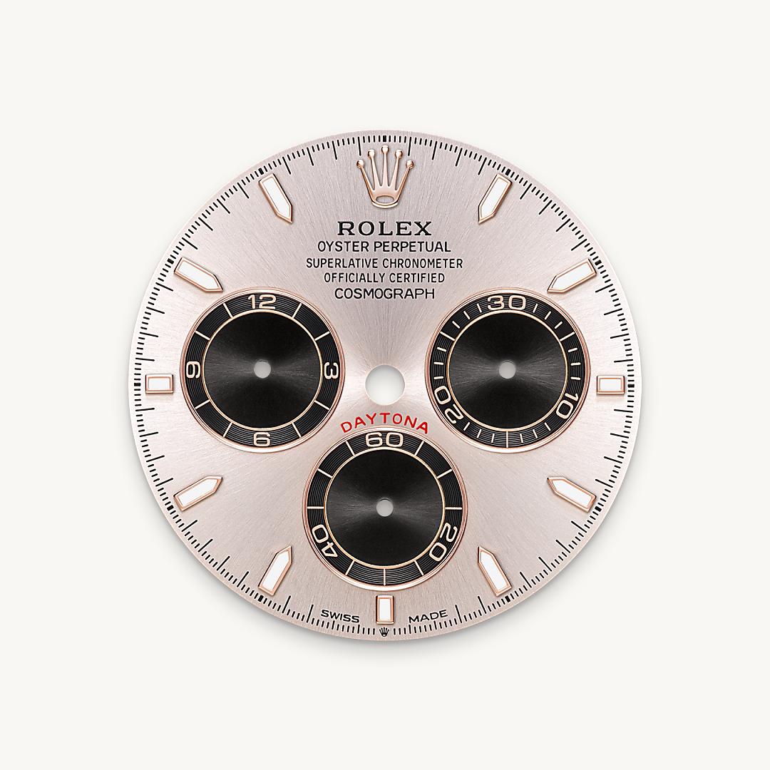rolex cosmograph daytona in 18 ct everose gold, m126515ln-0006 - sundust and bright black dial - ben bridge