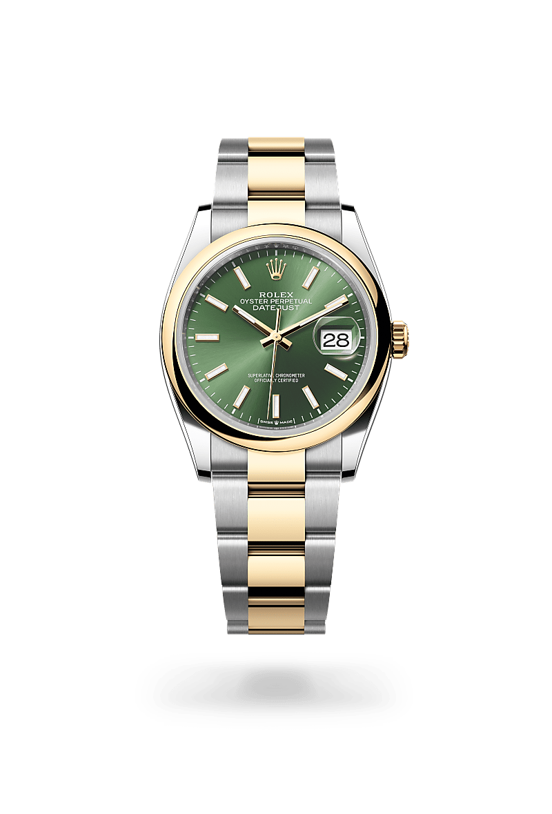 rolex datejust in yellow rolesor - combination of oystersteel and yellow gold, m126203-0058 - ben bridge