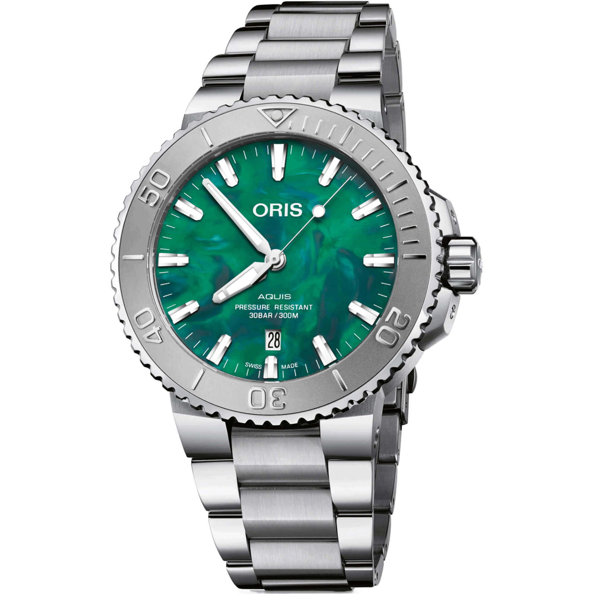 Oris X Bracenet Green-Tone Dial Watch, 43.5mm