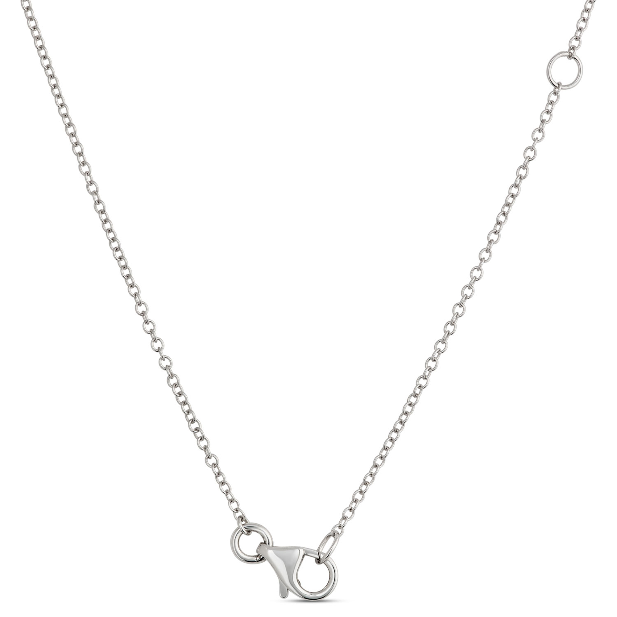 Classic Circle Pendant with Round Diamonds, 1 &frac12; Carat Total Weight, 14K White Gold