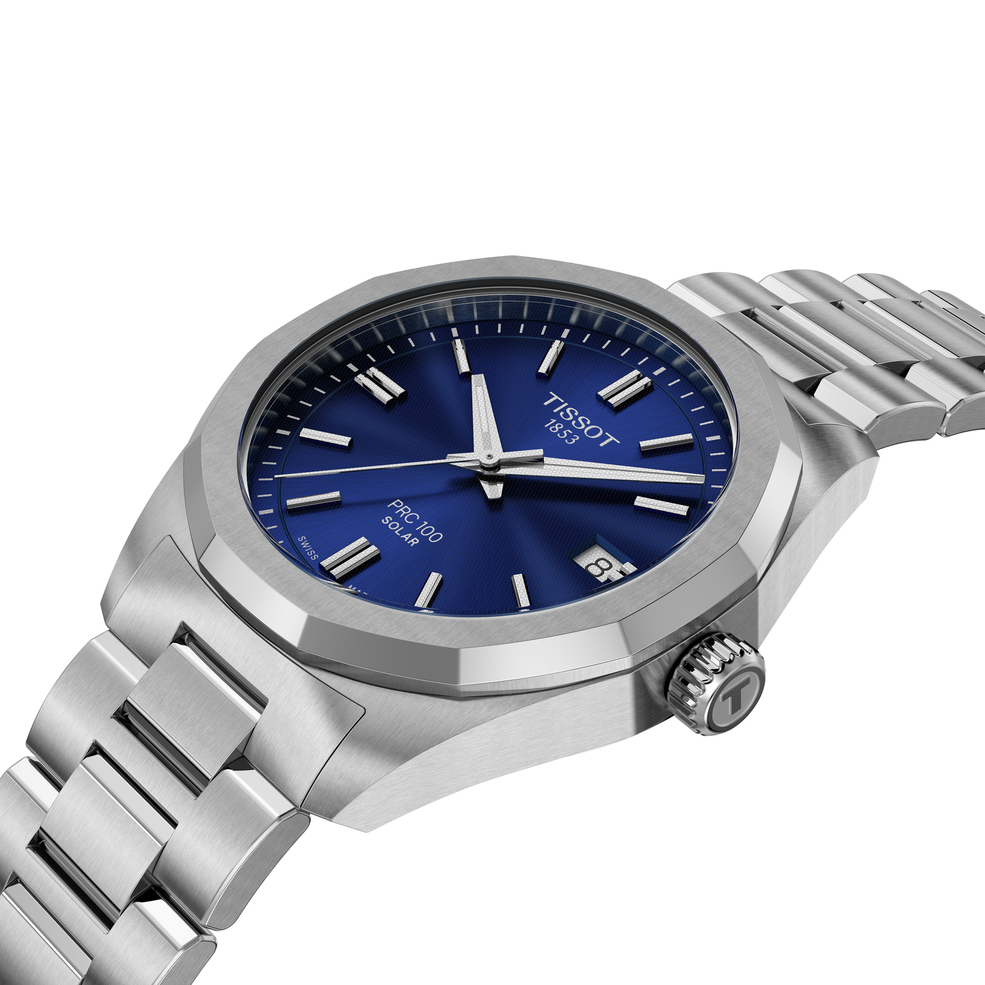 TISSOT PRC 100 Solar Blue Dial Watch, 34mm