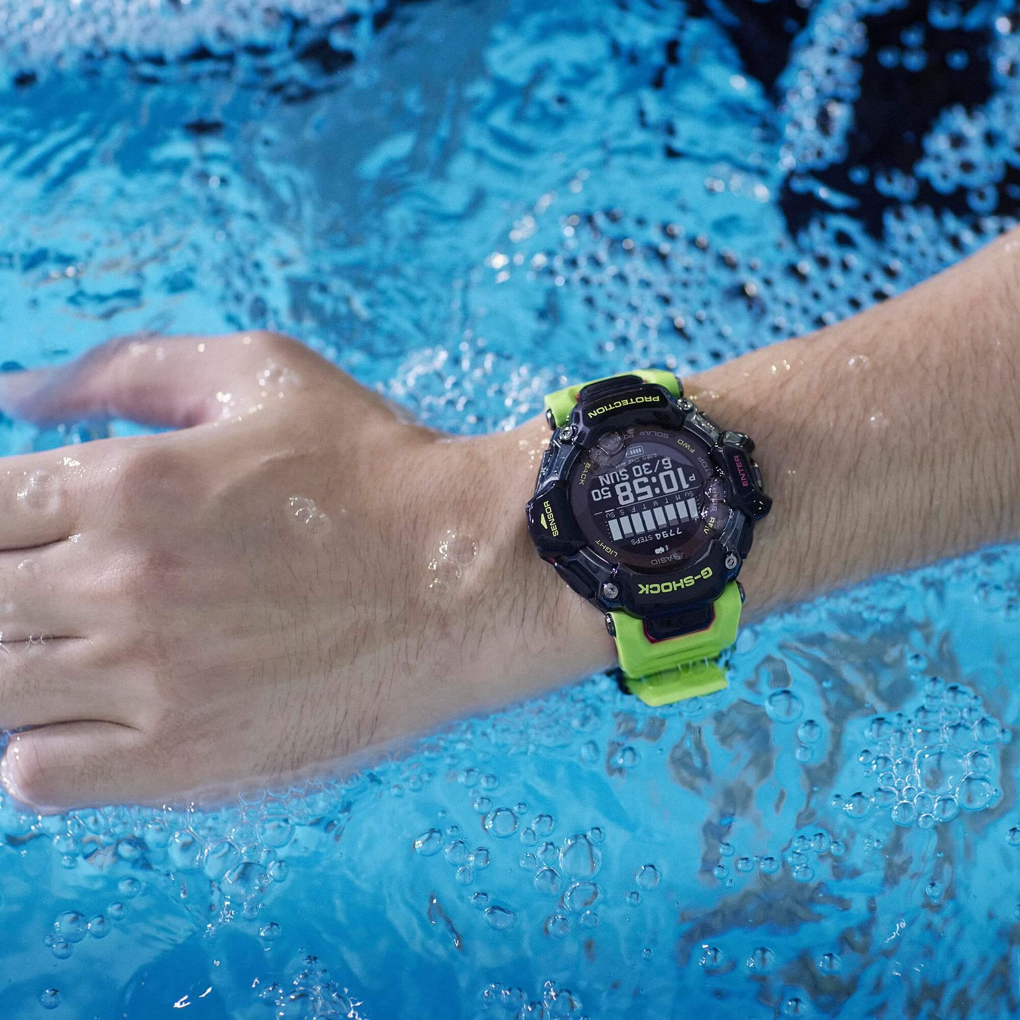 G-Shock Move Digital Watch Black Metallic Case and Dial, Green