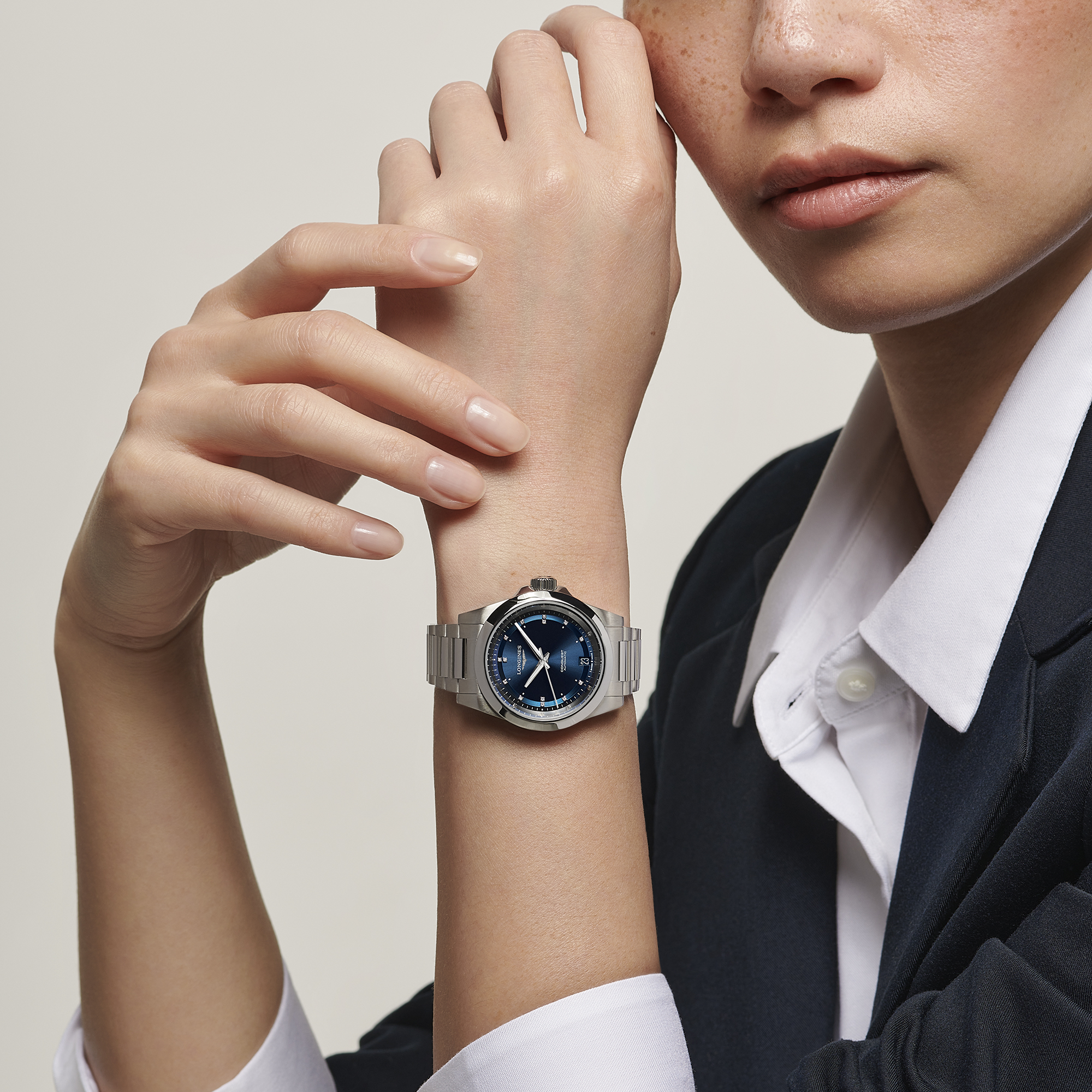 Longines Conquest Sunray Blue Dial Watch, 34mm