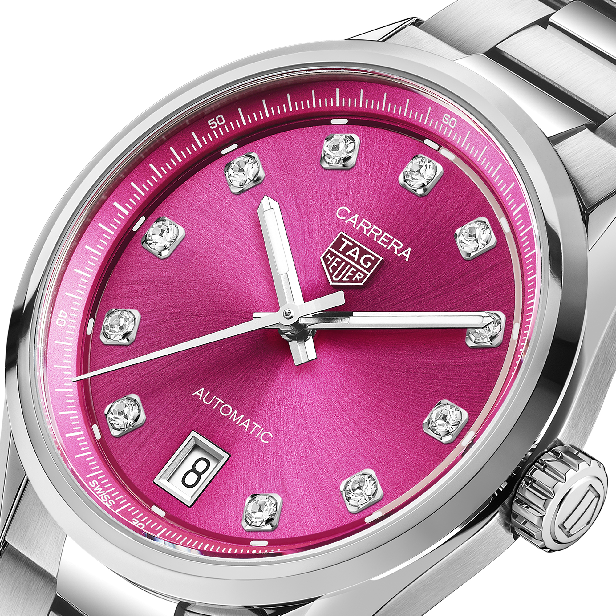 TAG Heuer Carrera Date Watch Pink Dial, 36mm
