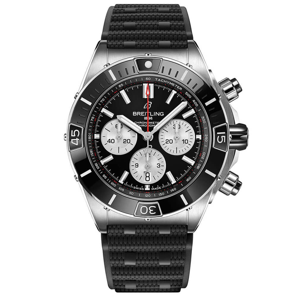 Breitling Super Chronomat B01 44 Black Rubber Watch, 44mm - AB0136251B1S1 |  Ben Bridge Jeweler