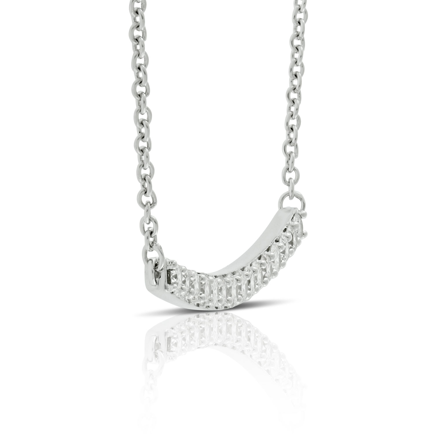 Curved Bar Diamond Necklace, 14K Ben Bridge Jeweler