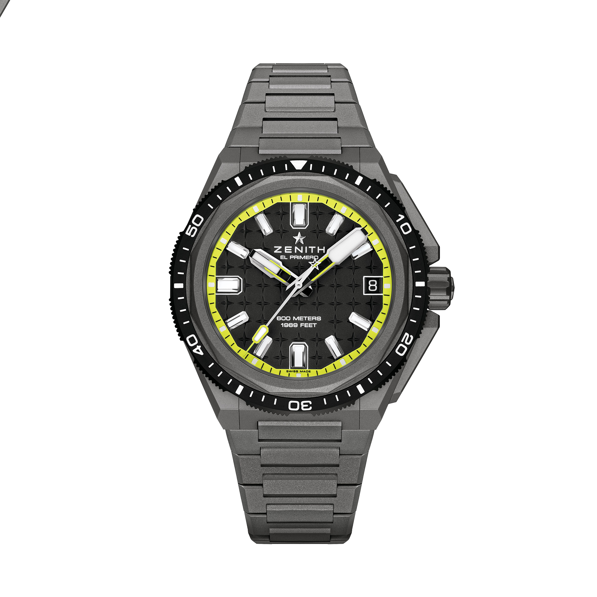 トゥって Zenith Defy Extreme Diver Black & Yellow Dial Watch, 42.5mm