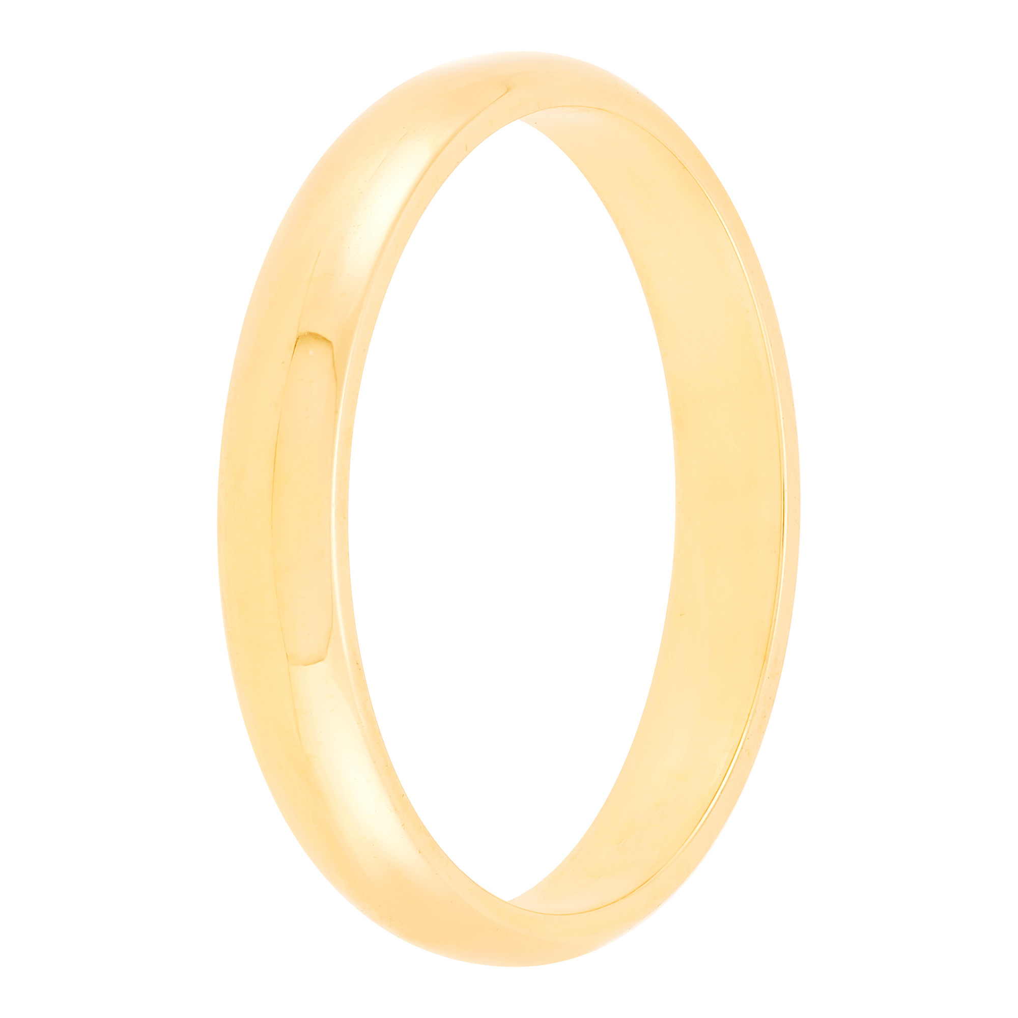 Yellow Gold Polished Rounded 3mm Band 14K