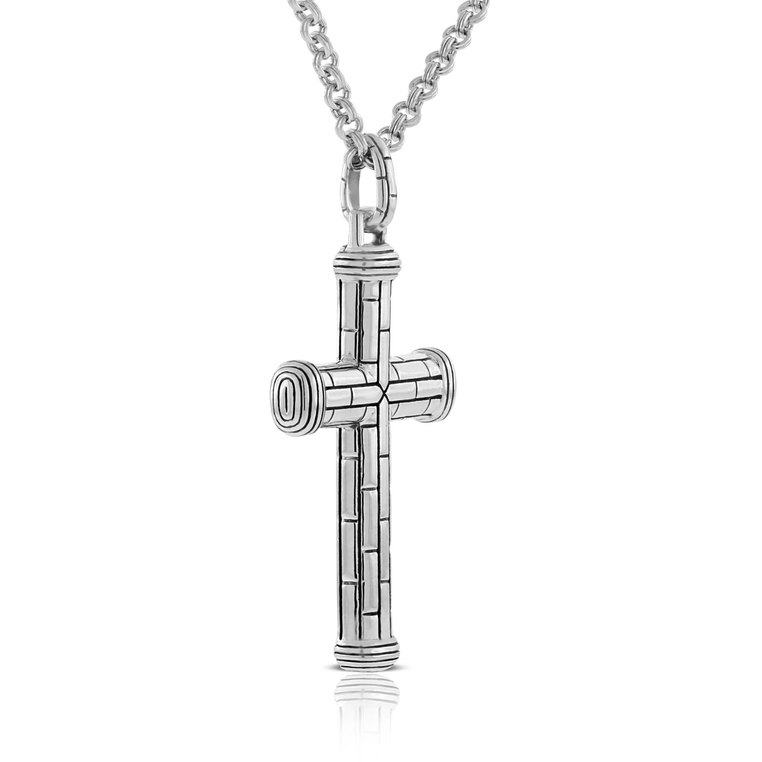 Men's Cross Necklace in Sterling Silver
