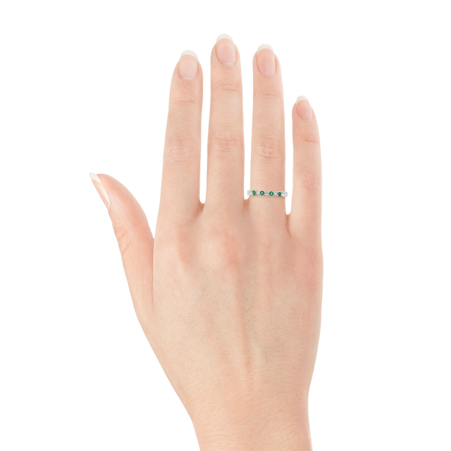 Delicate Emerald & Diamond Ring 14K